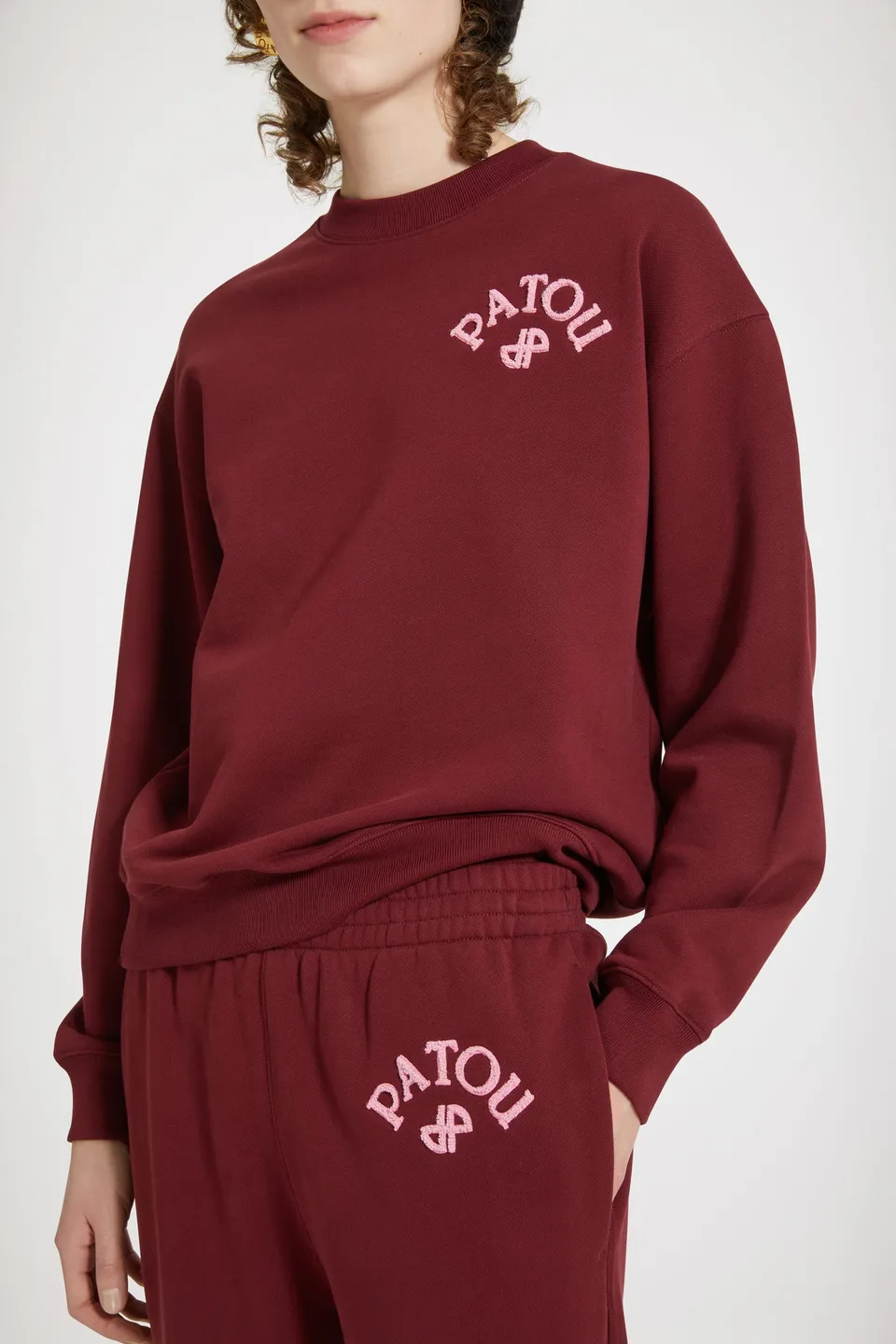Patou Bouclette JE091 sweat coton bio Ruby Wine