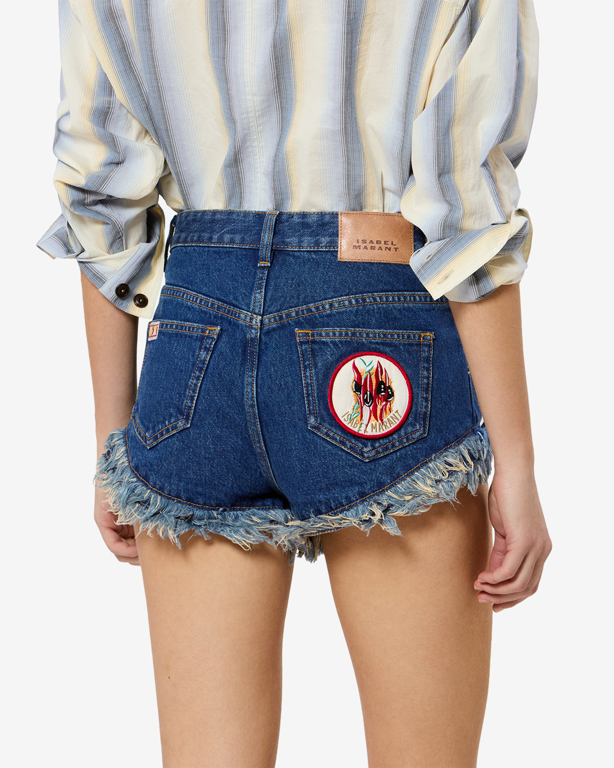 Isabel Marant Eneidala short denim bleu