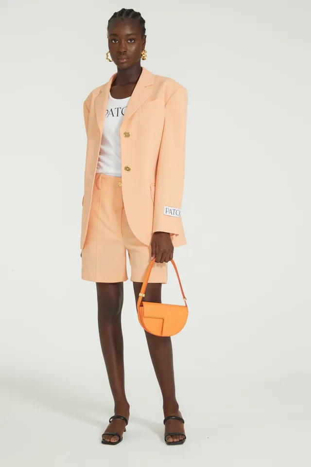 Patou P24JA0350103218O veste tailleur ceinturée orange