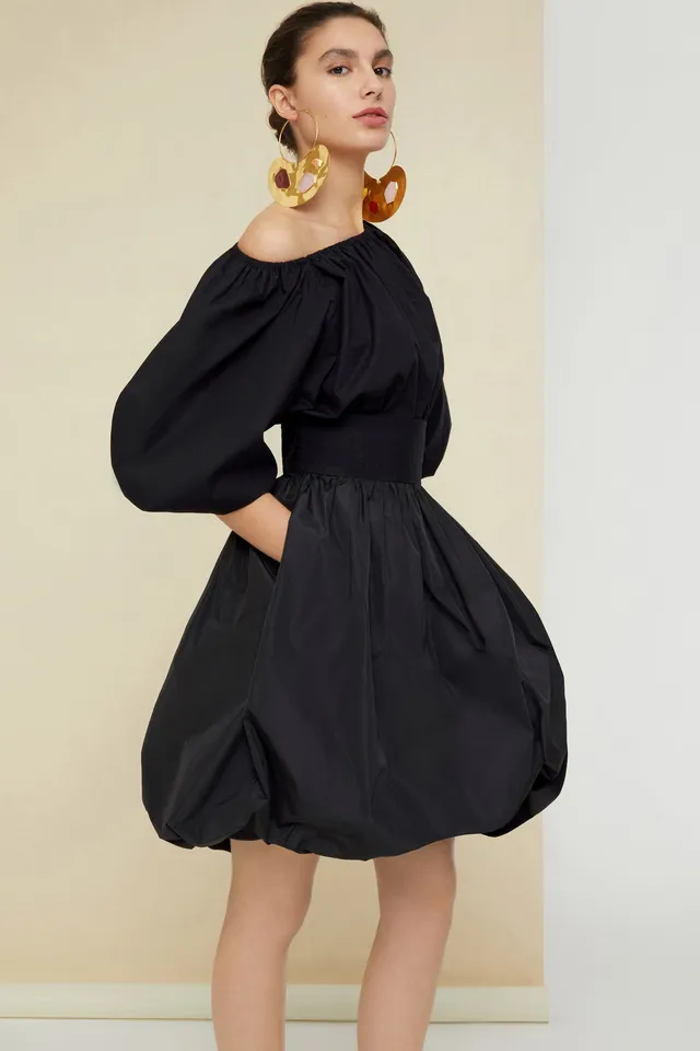 Patou Volume poplin crop top noir coton bio 34-42