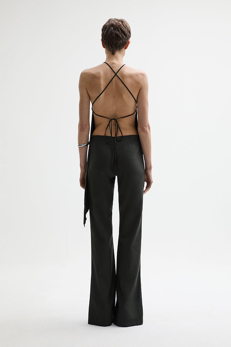 ATU Body Couture Crane Haut Kaki Dos Nu Laine