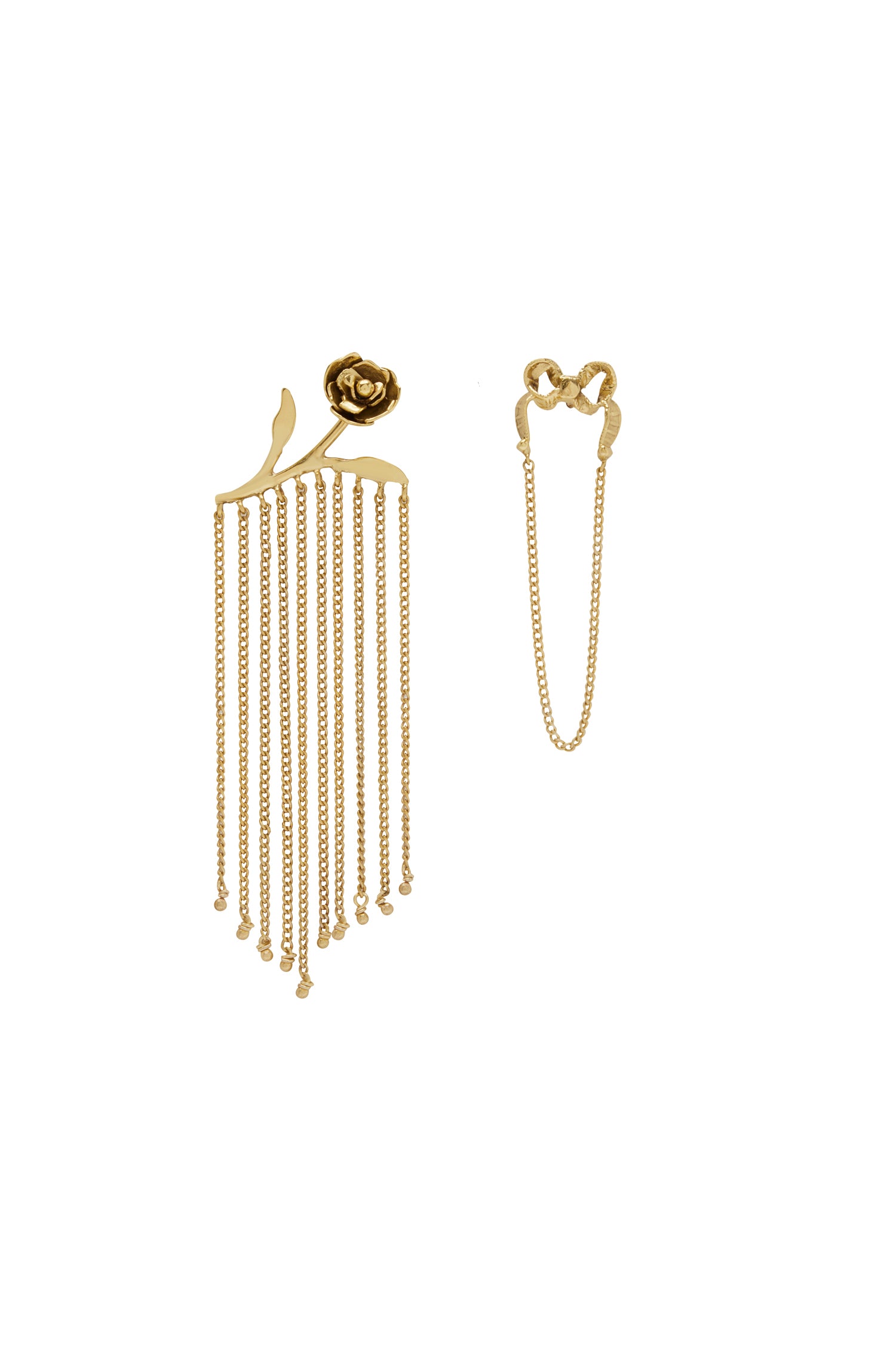 Alemaïs Django boucles d'oreilles dorées rose nœud OS