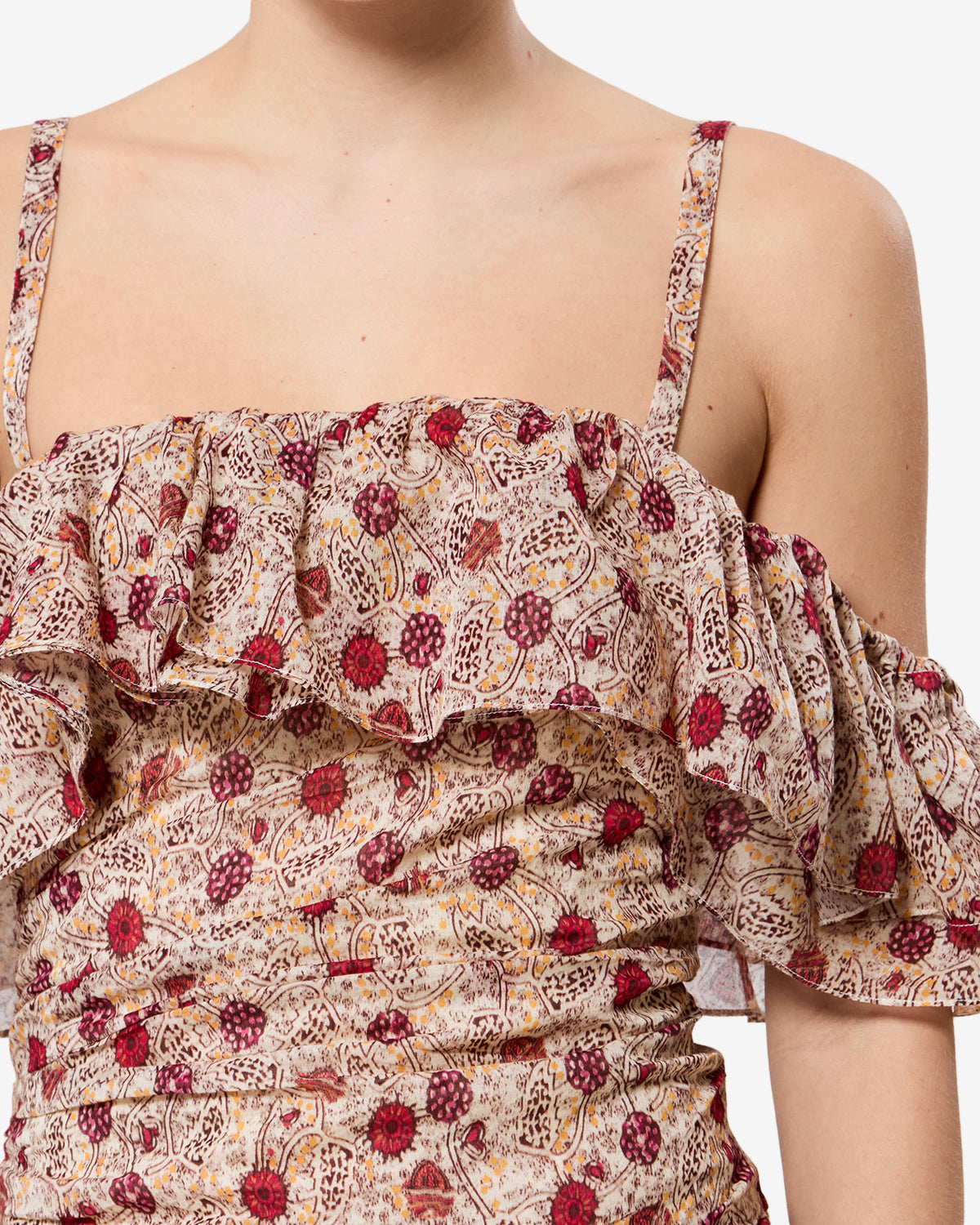 Isabel Marant Davilia RO1102FA-D3J03E robe écru volants