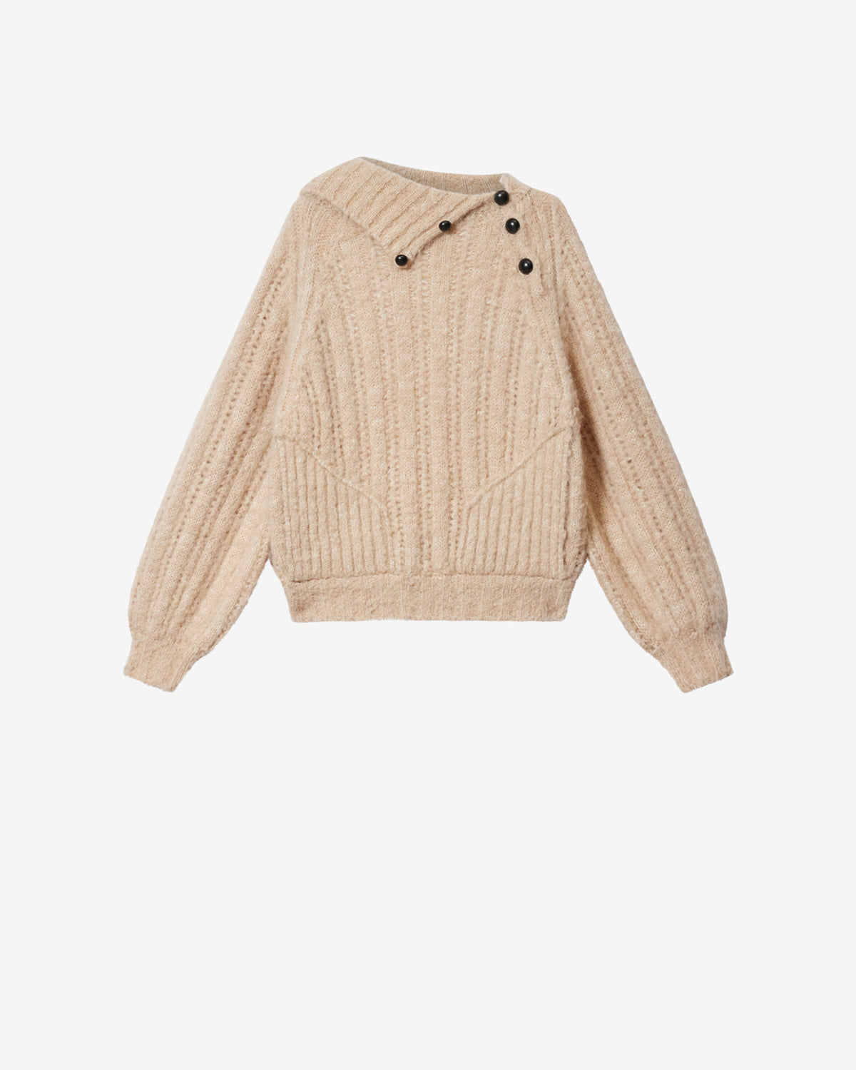 Isabel Marant Lily pull beige alpaga col montant