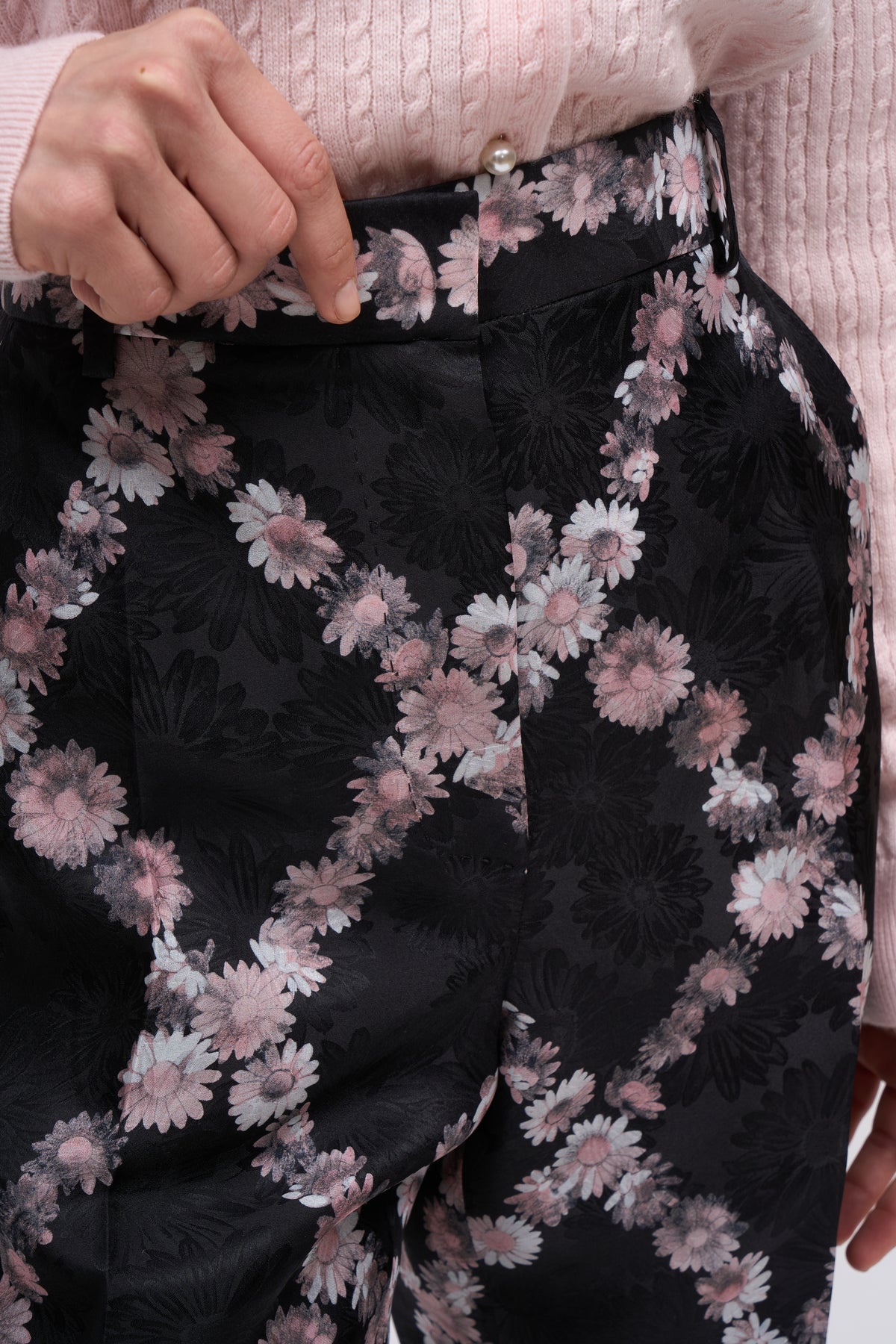 PAUL & JOE Acanthe Pantalon droit organza de soie imprimé doublé