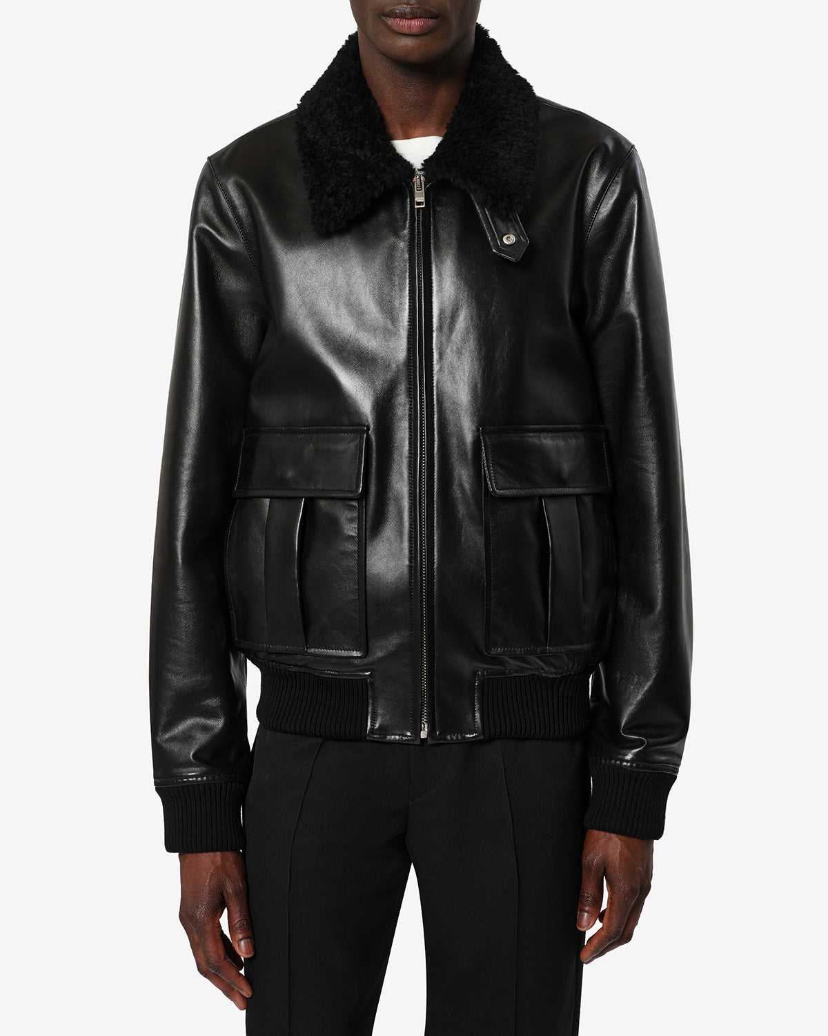 Isabel Marant Bowy veste cuir noir bomber agneau
