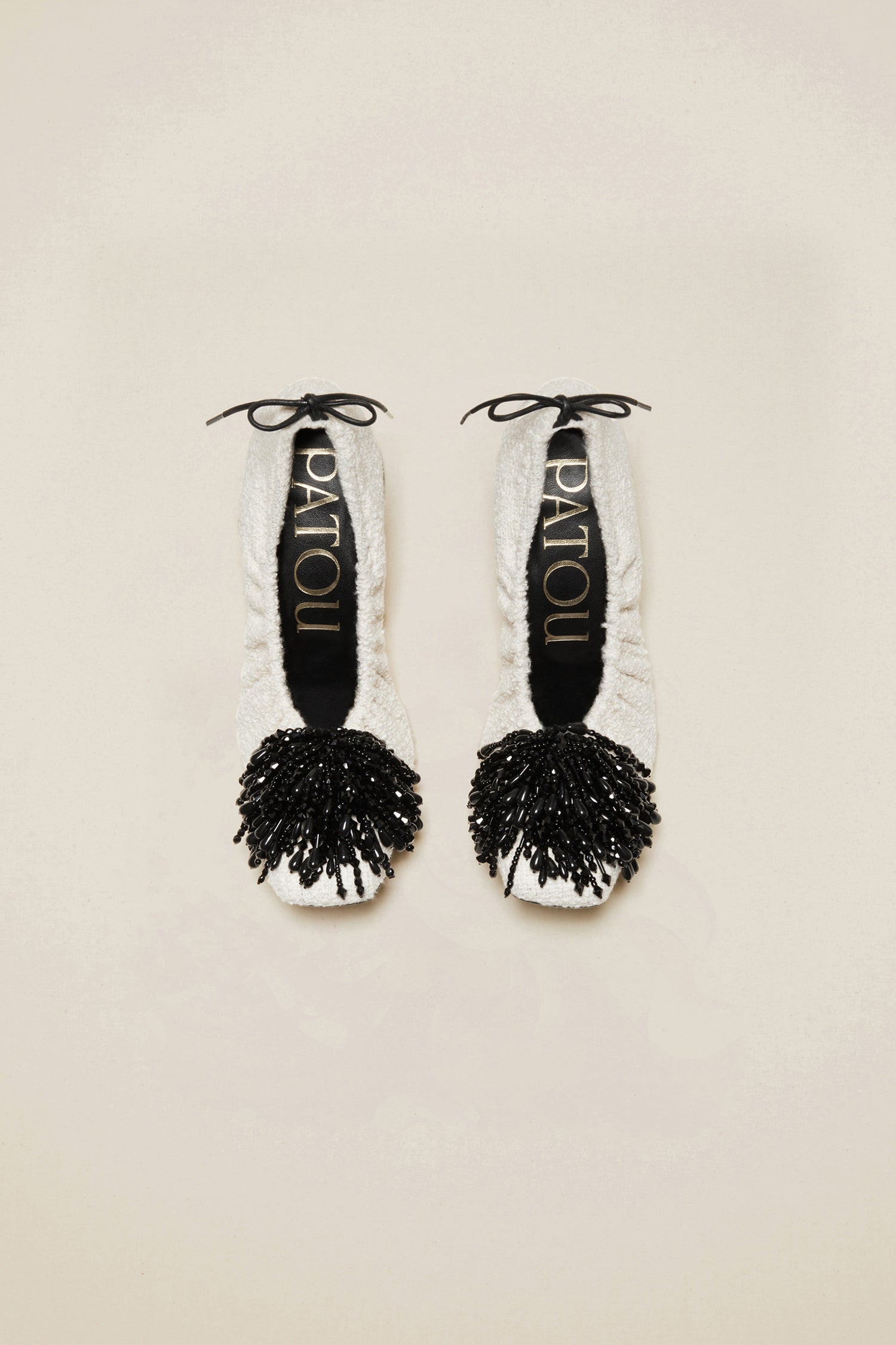 Patou FO005 escarpins tweed sable perles