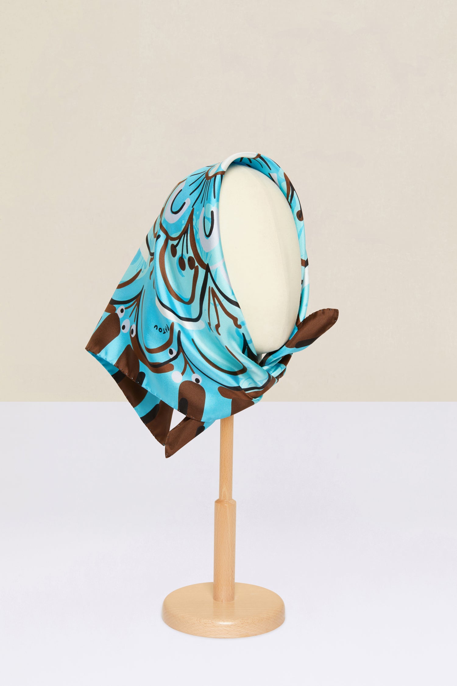 Patou Accessories foulard soie AC013 Blue Thistle Flower TU