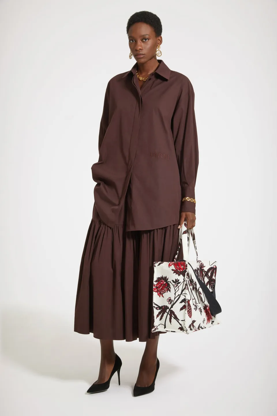 Patou Skirts SK0480017804B jupe midi coton marron