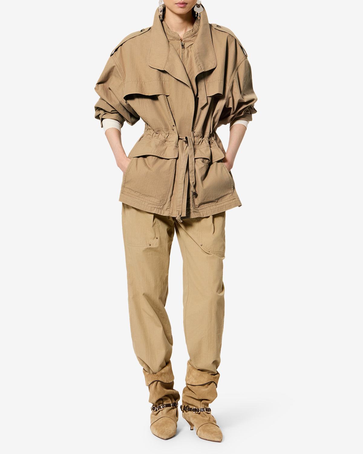 Isabel Marant Adelys veste kaki trench coton