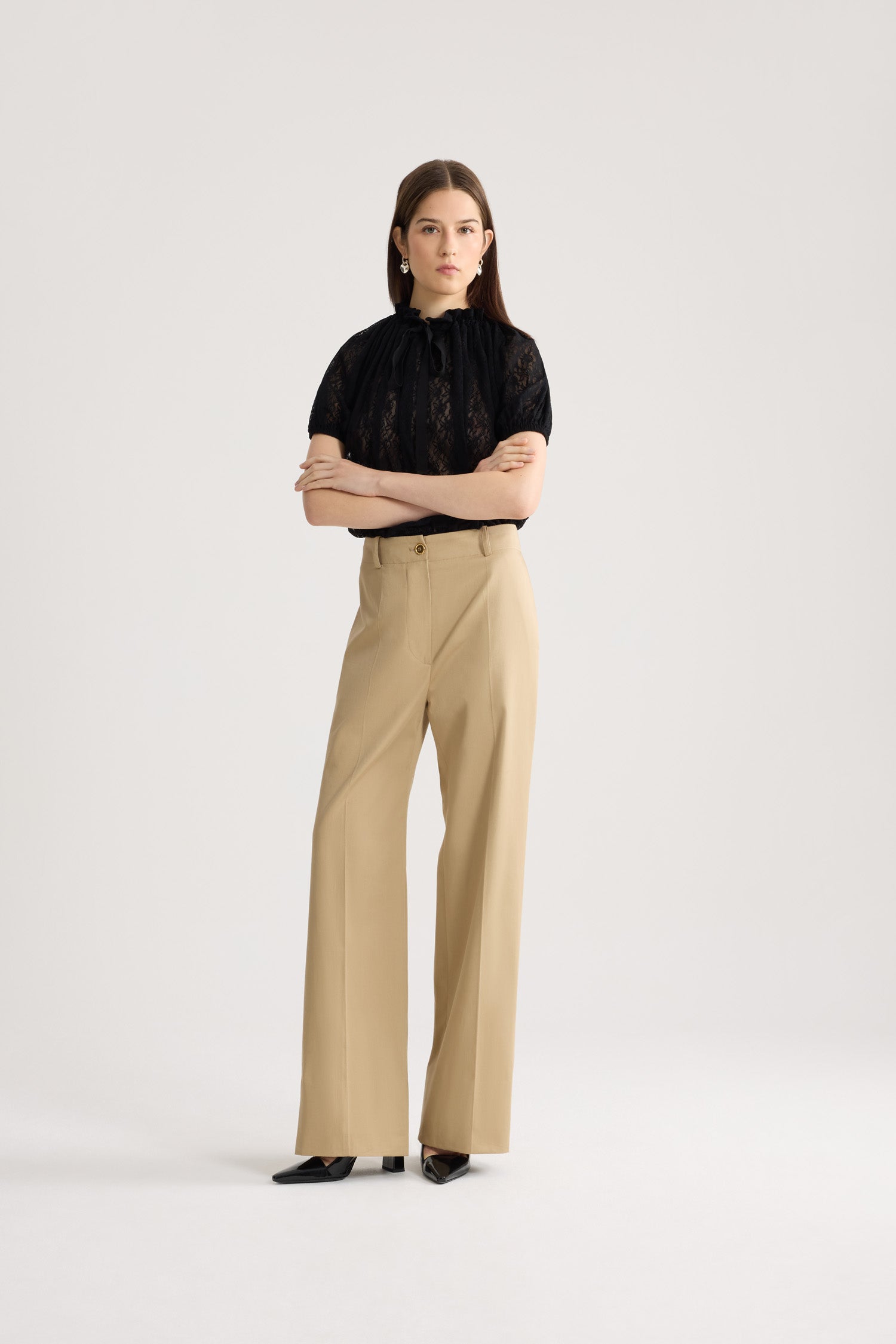 Patou TR002 pantalon sable gabardine coton bio droit