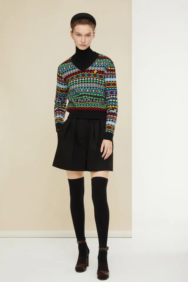 Patou A21KN06180415500 pull multicolore cachemire
