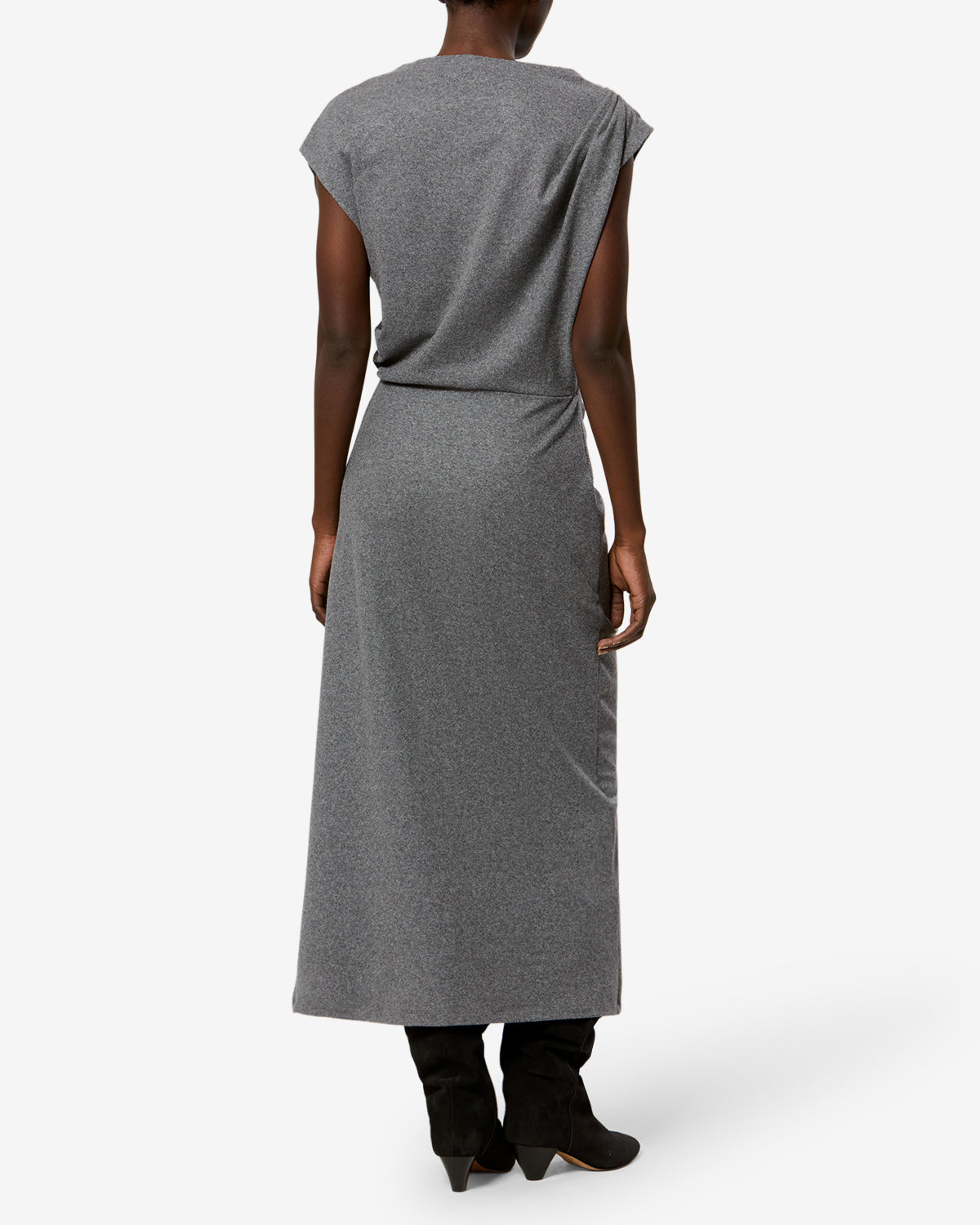 Isabel Marant Naerys robe longue jersey gris drapé