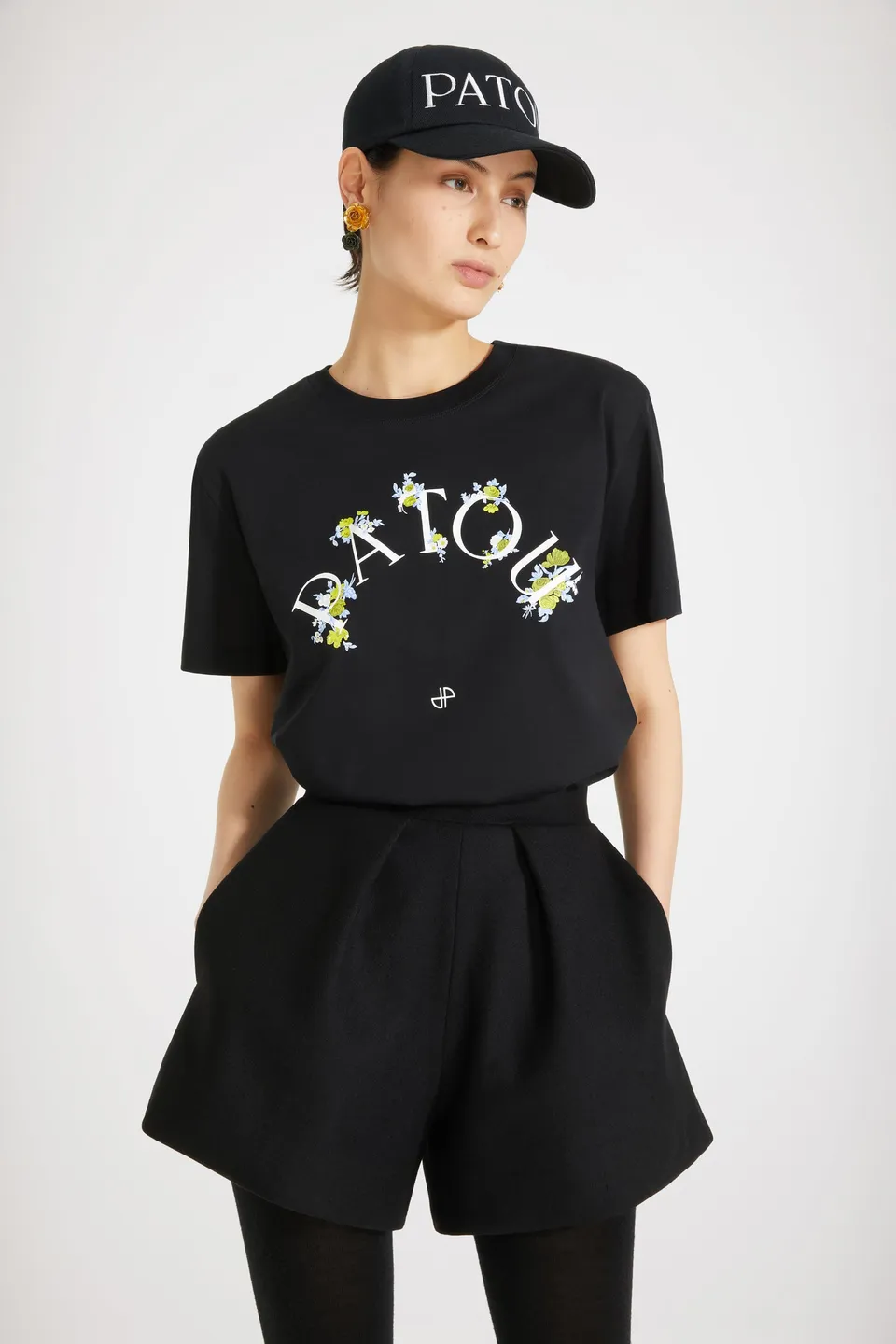 Patou H22TR0220003999B short laine cachemire noir
