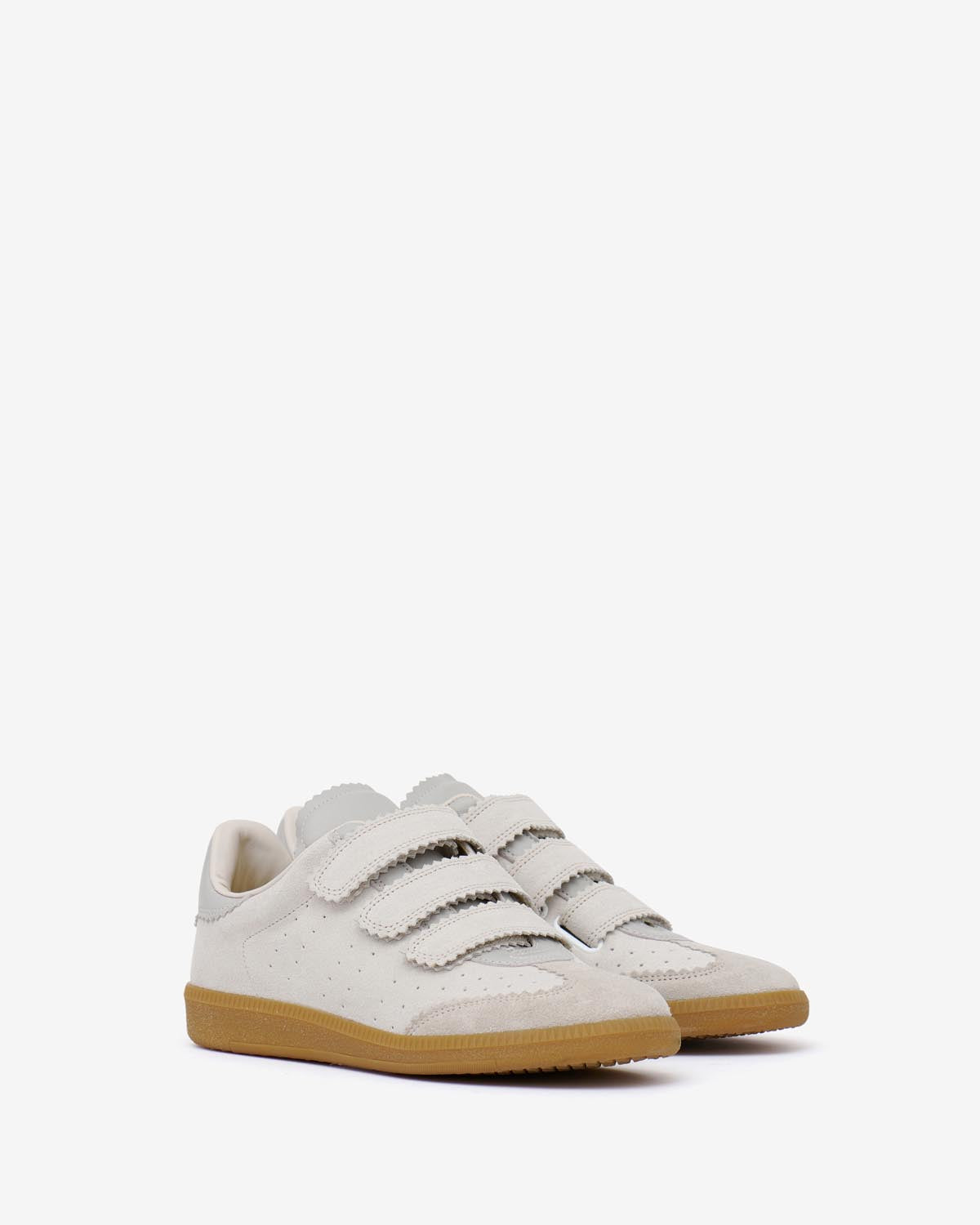 Isabel Marant Beth baskets écru cuir velours