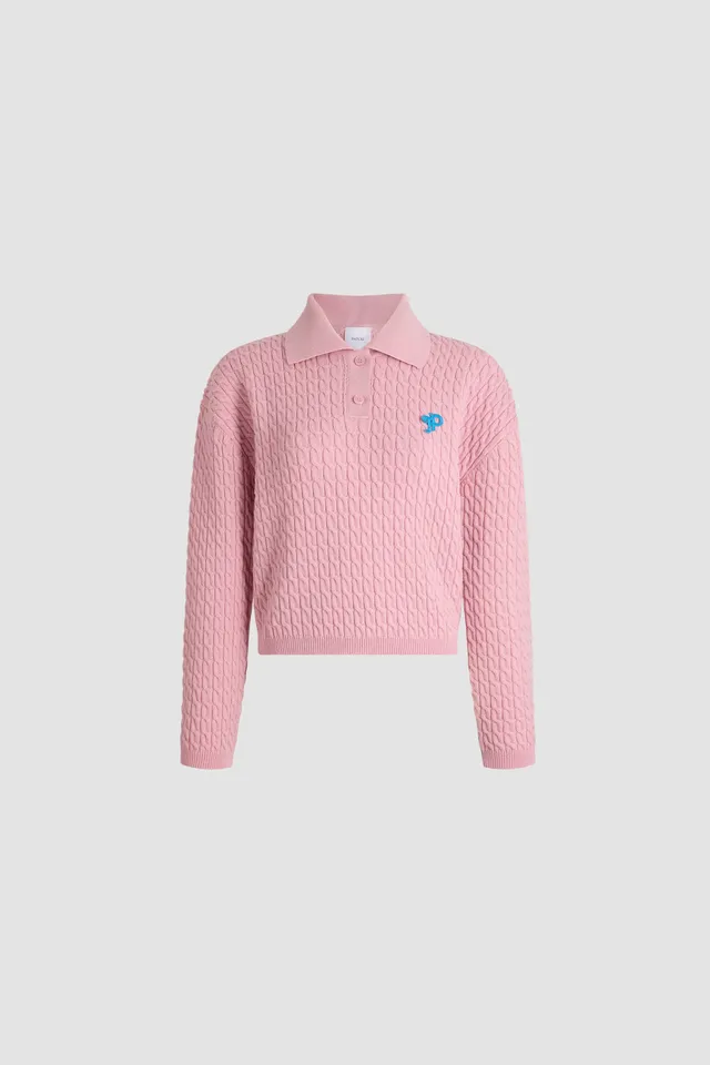 Patou H26KN389 polo Heather Pink laine cachemire