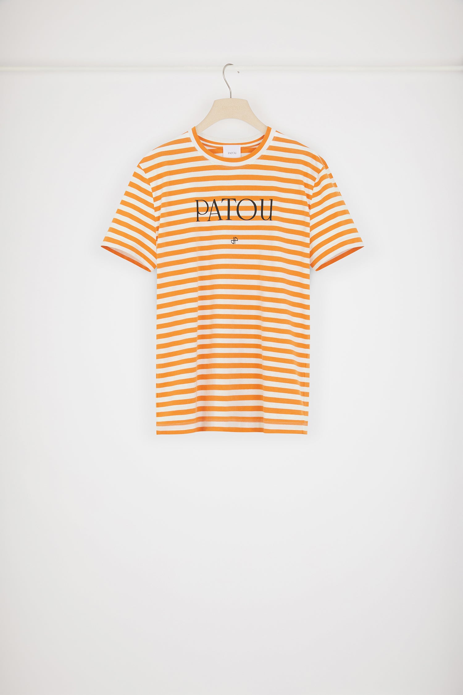 Patou P24JE0329999218O t-shirt rayé orange clair coton