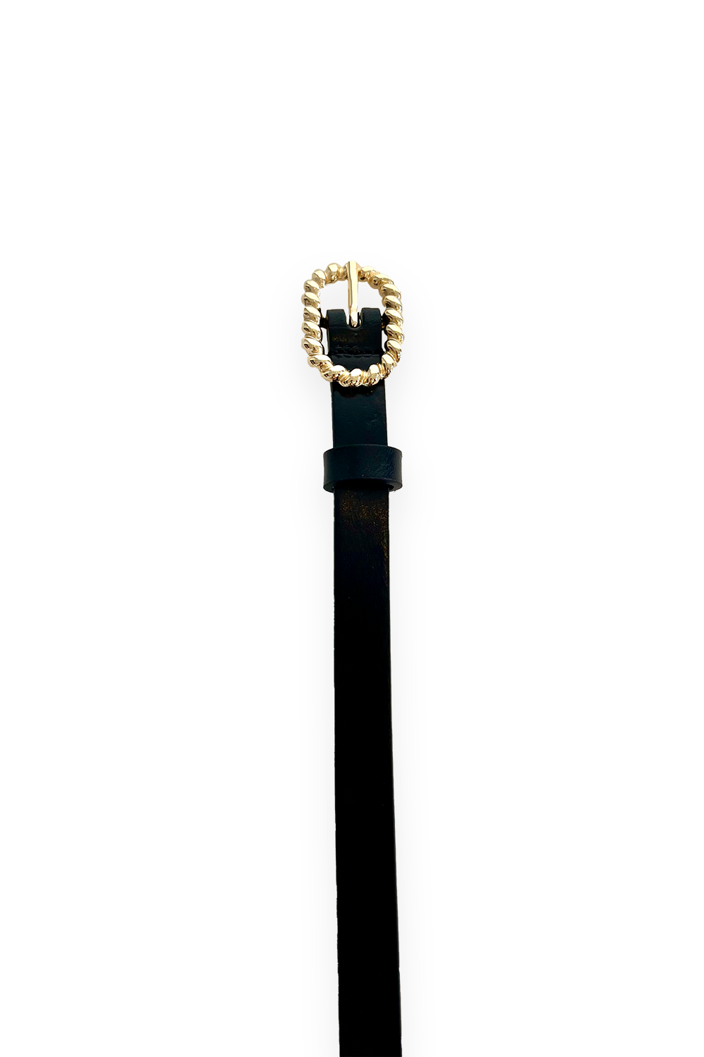 Paul & Joe ceinture Amelie cuir noir boucle dorée