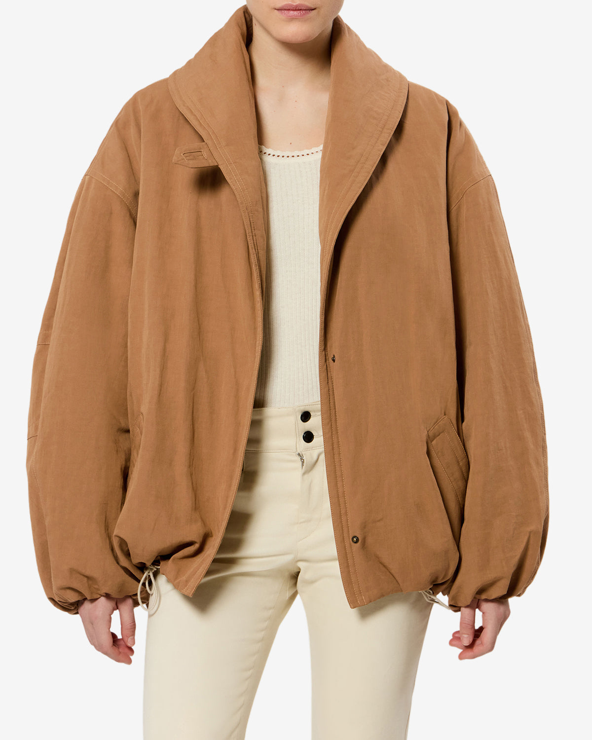 Isabel Marant Volinda manteau ceinturé camel gabardine