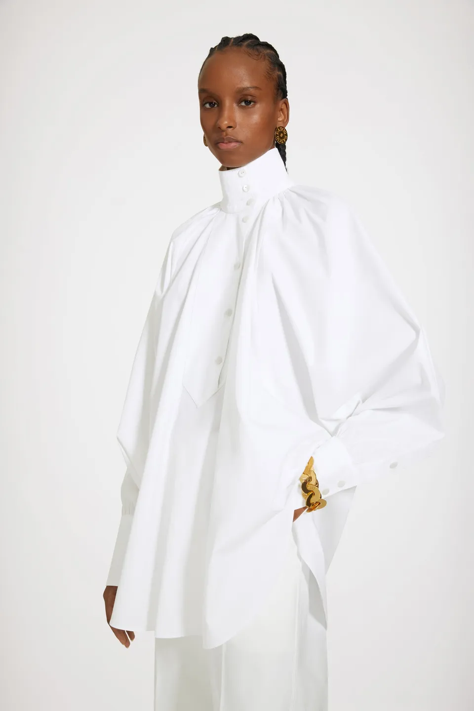 Patou High-neck blouse blouse coton blanc White 38
