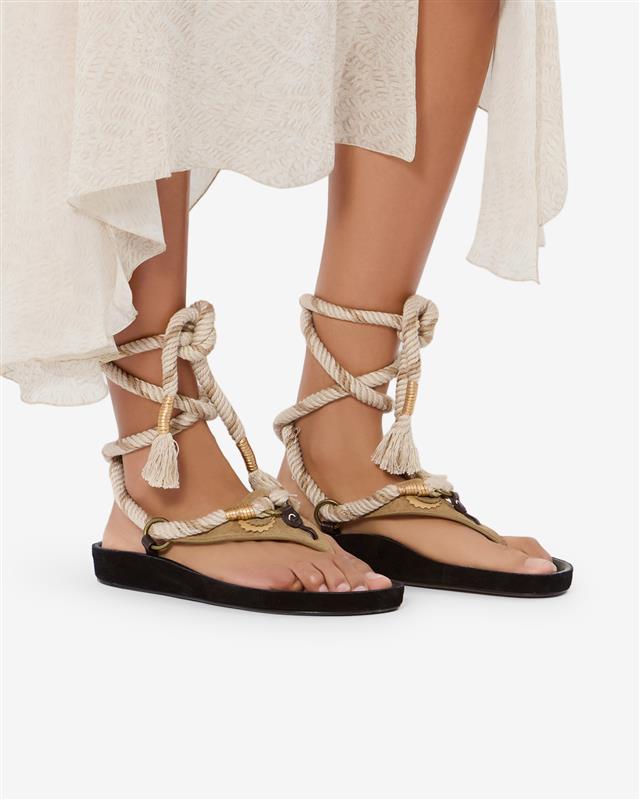 Isabel Marant Onyna sandales taupe suede kaki