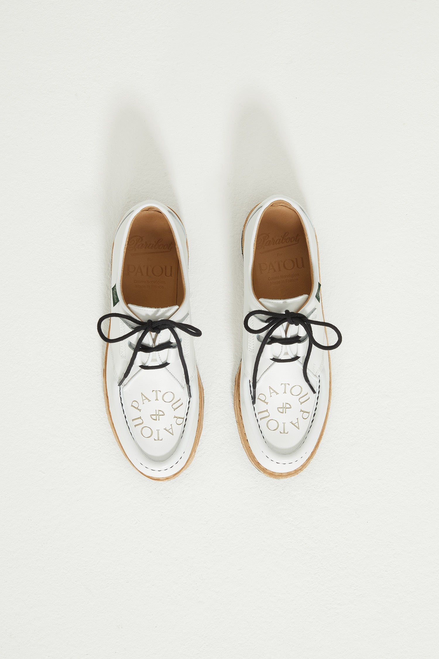 Patou x Paraboot P23FO011 derbies cuir blanc 38