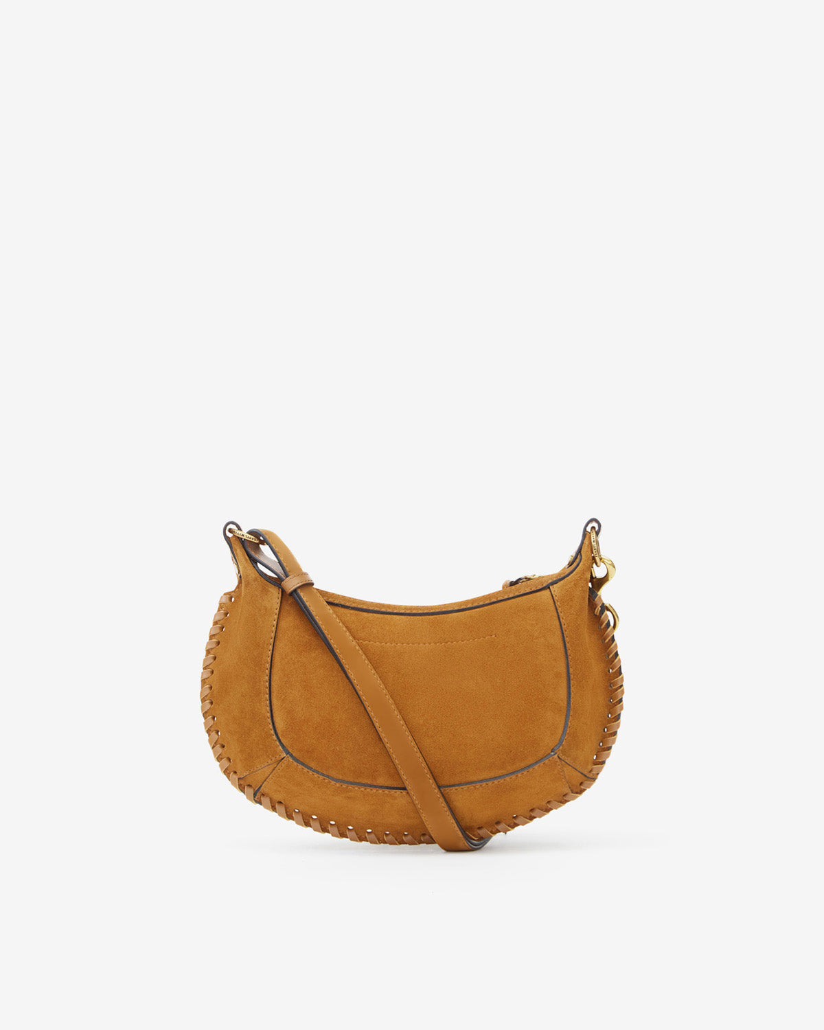 Isabel Marant Oskan Moon sac cuir velours cognac 28,5 cm