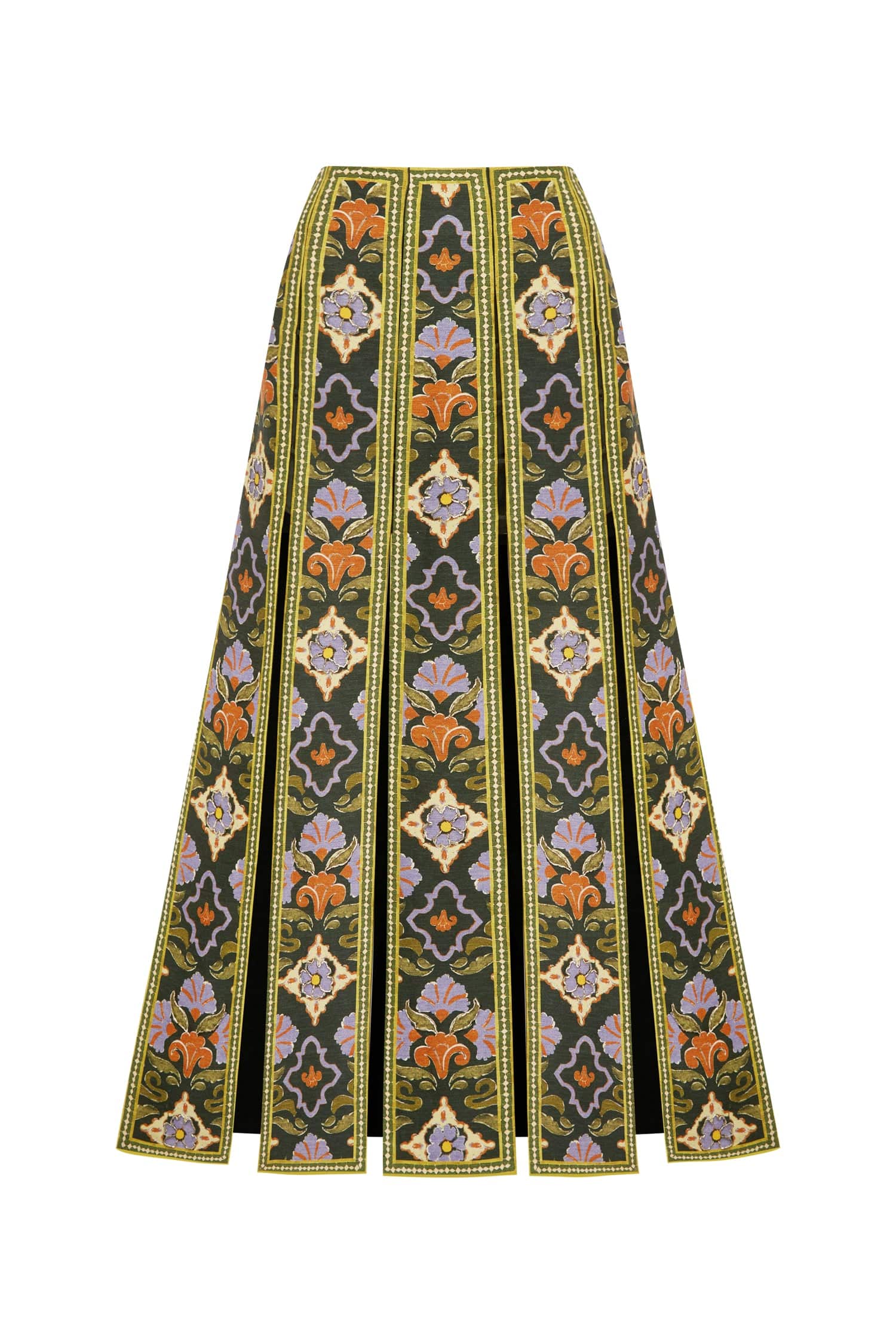 Alemaïs Oasira Embellished Skirt jupe midi lin perlé