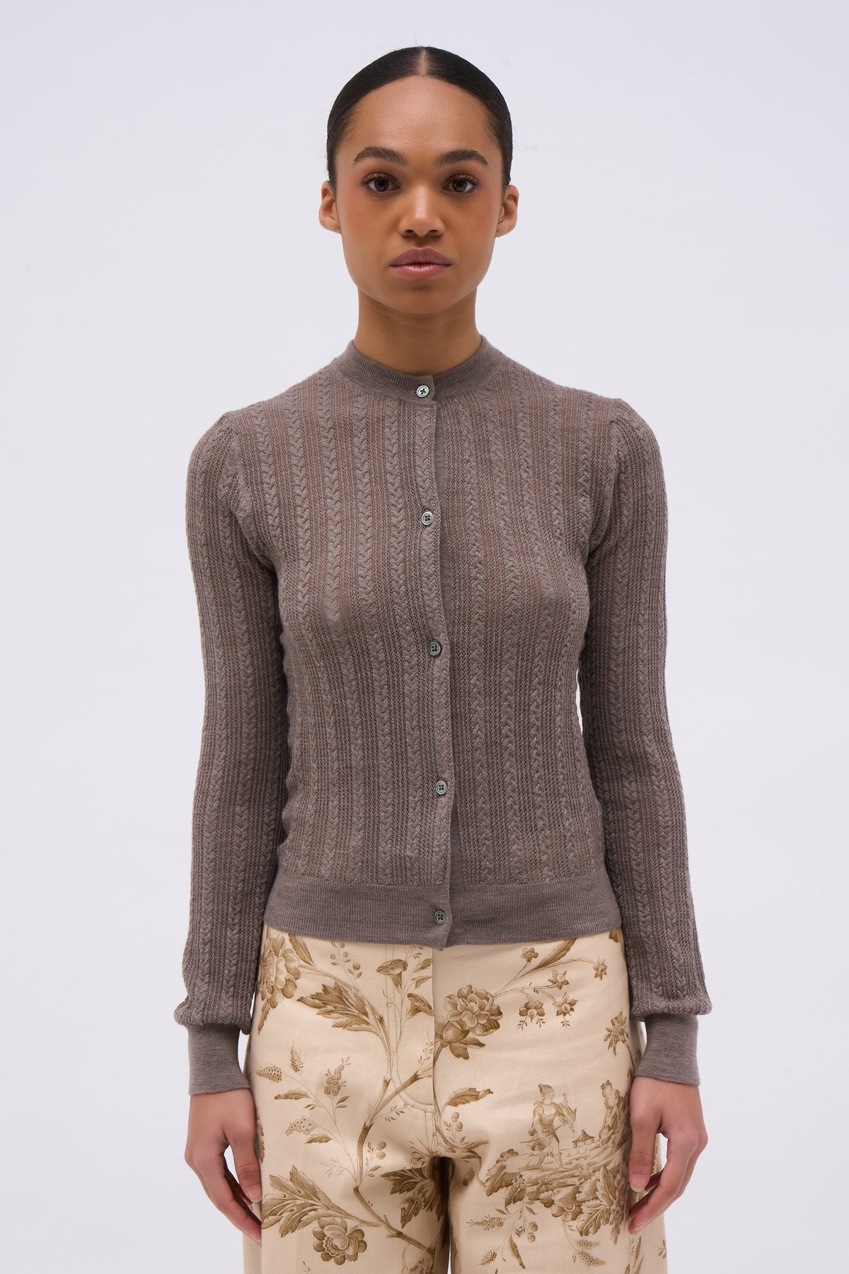 Paul & Joe Mailles cardigan Junon laine mérinos pointelle
