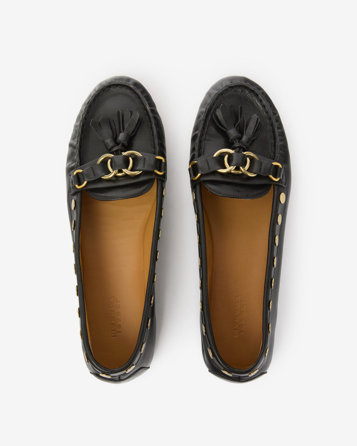 Isabel Marant Faxel mocassins cuir noir pompons