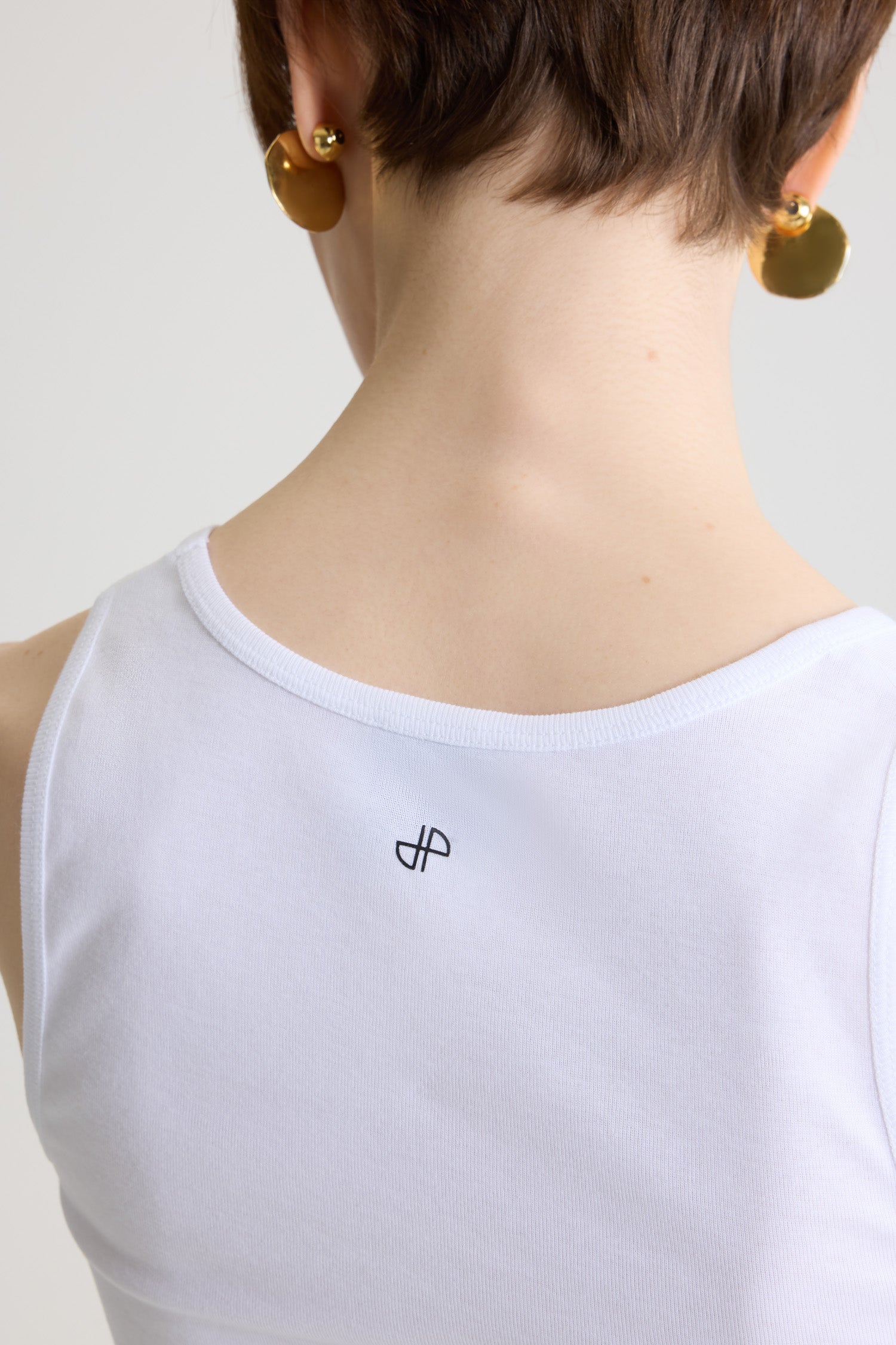 Patou JE015 débardeur coton bio Blanc logo