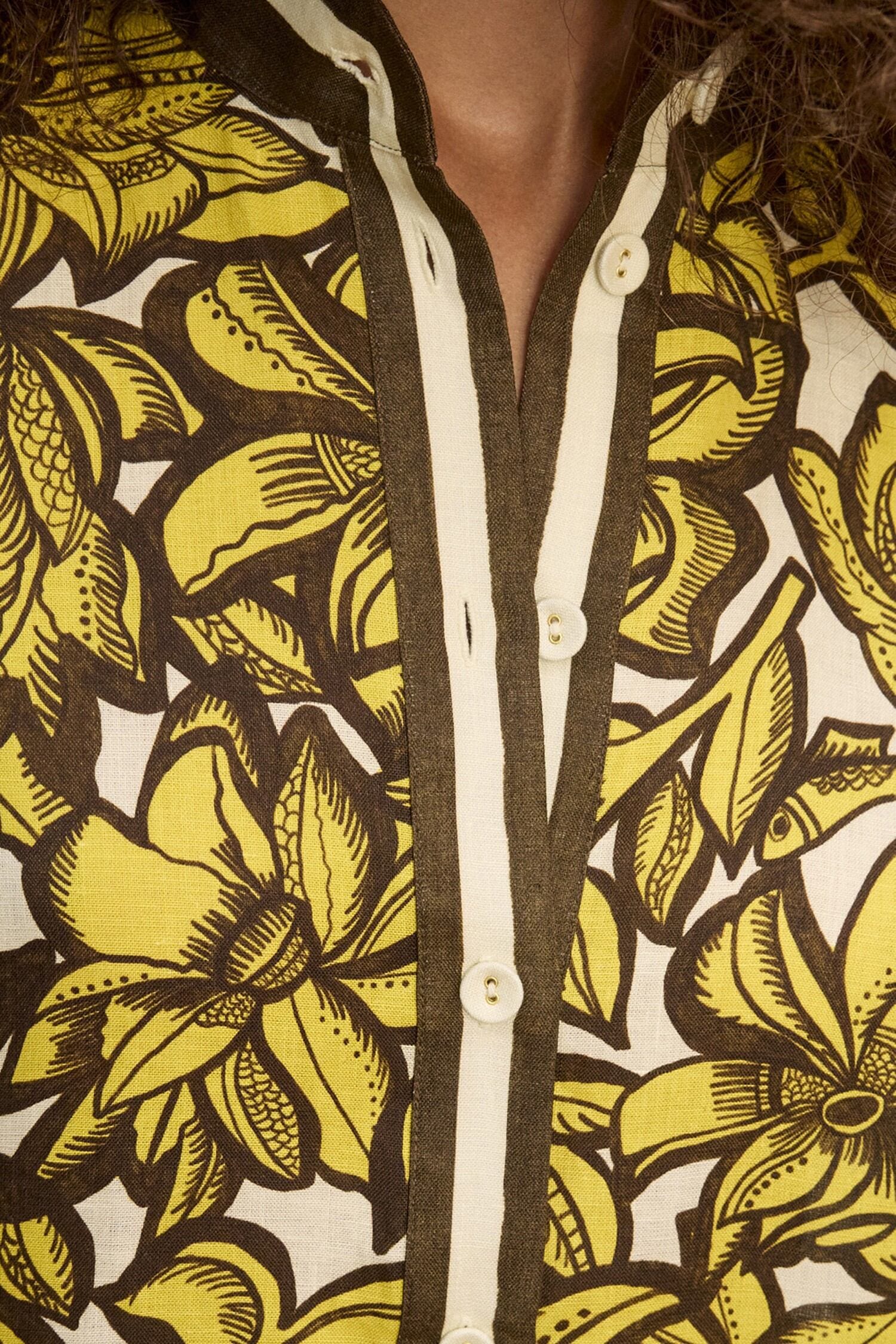 Alemaïs Mona robe tunique chanvre floral