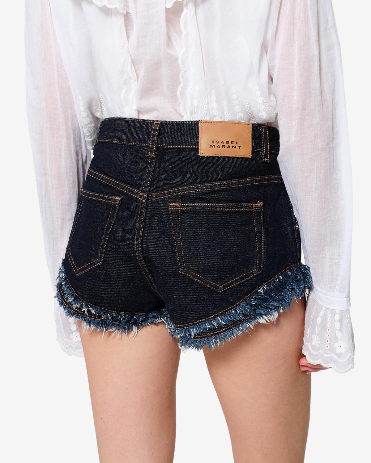 Isabel Marant Eneidala short denim foncé nuit