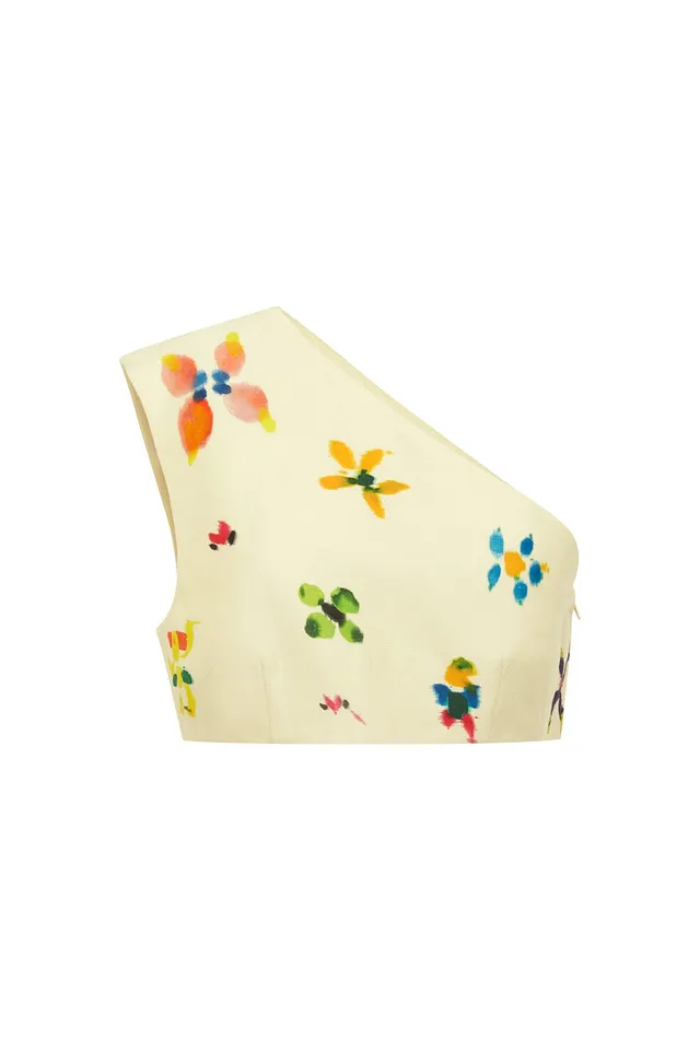 Alemaïs Sidi One Shoulder Top ajusté lin taille 8
