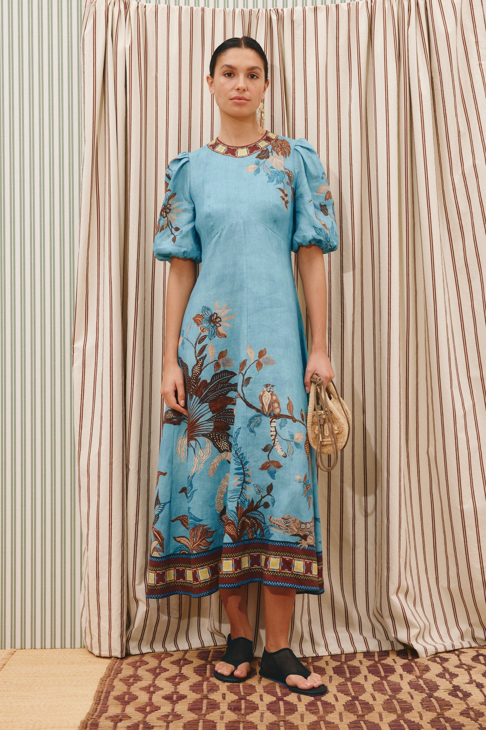 Alemäis Georgie Midi Dress robe midi lin jungle