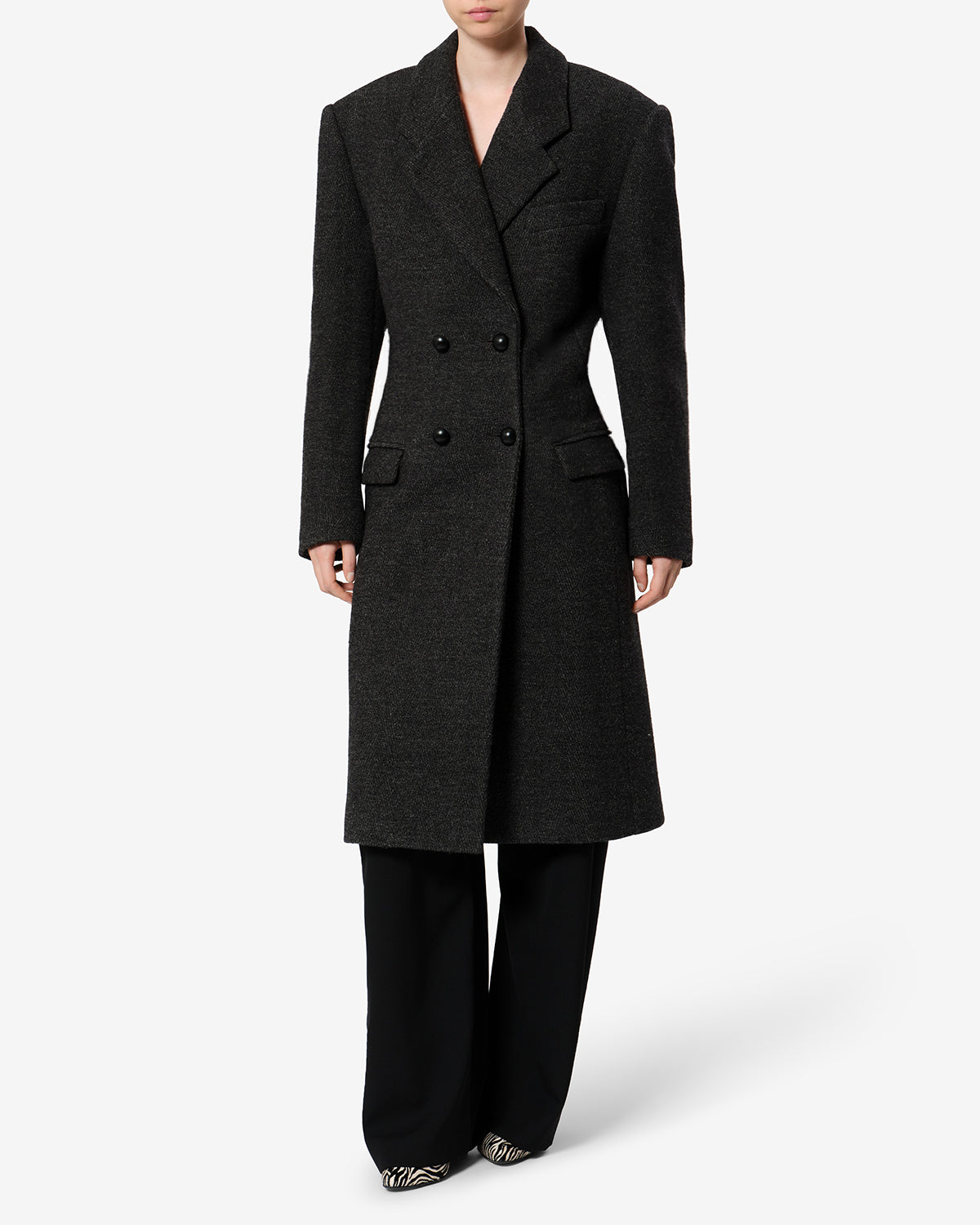 Isabel Marant Erla manteau anthracite laine vierge