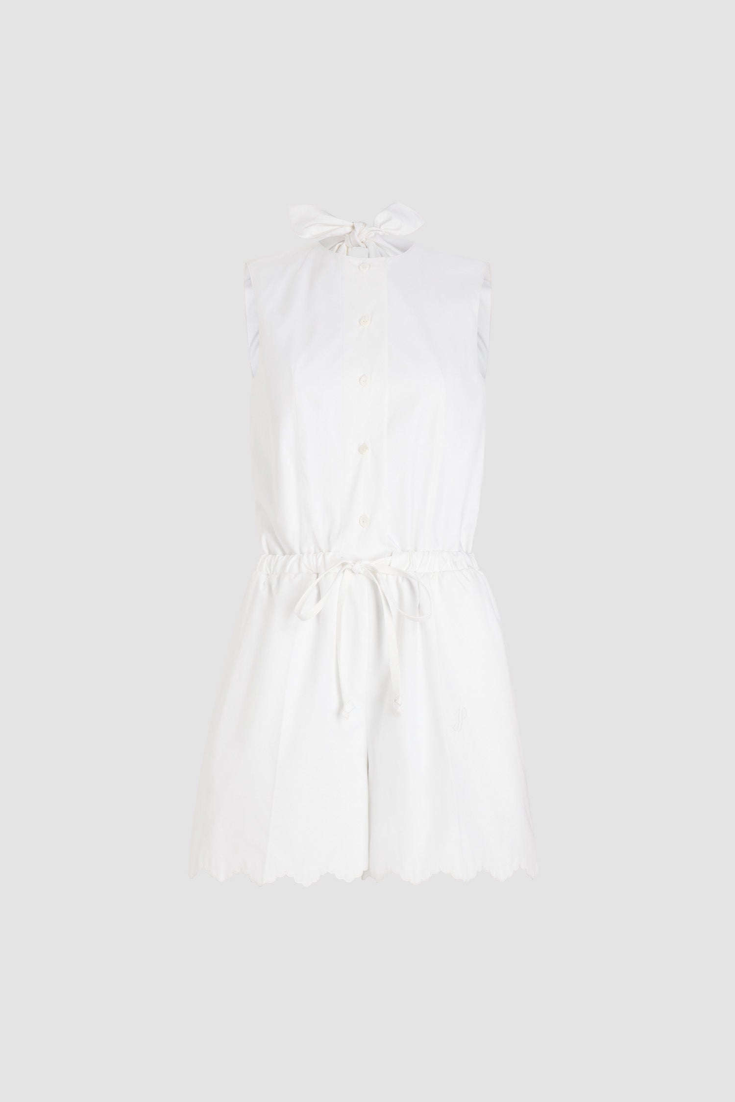 Patou P25JU0030017001W combishort coton blanc dos ouvert