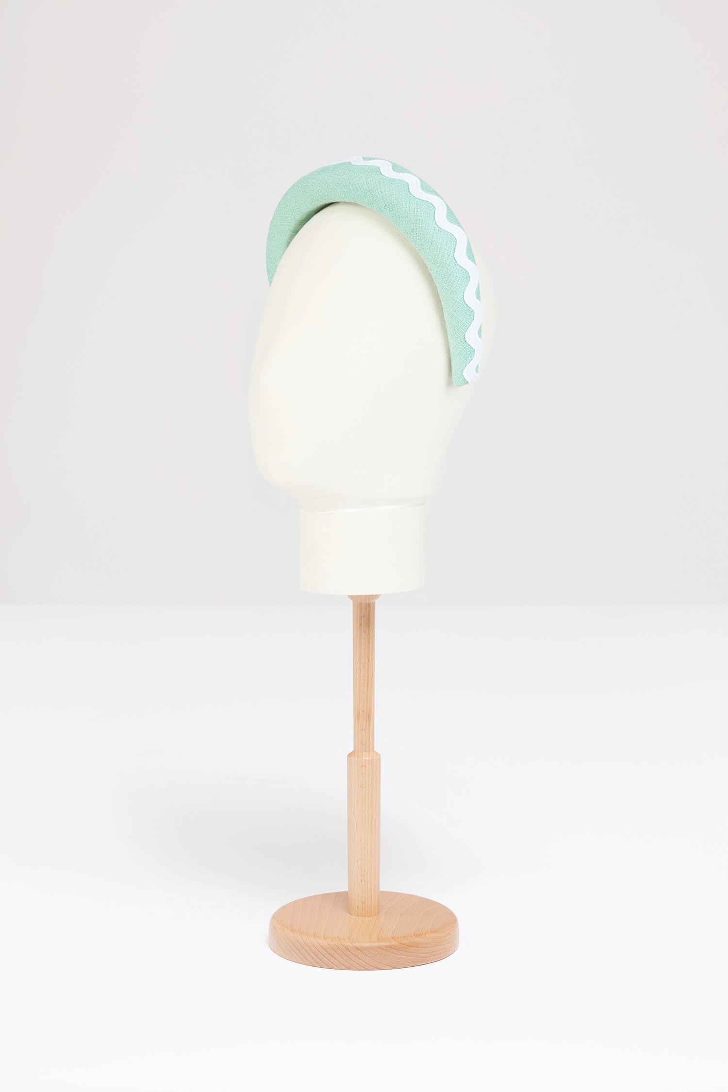 Patou serre-tête tweed vert Mint Green matelassé