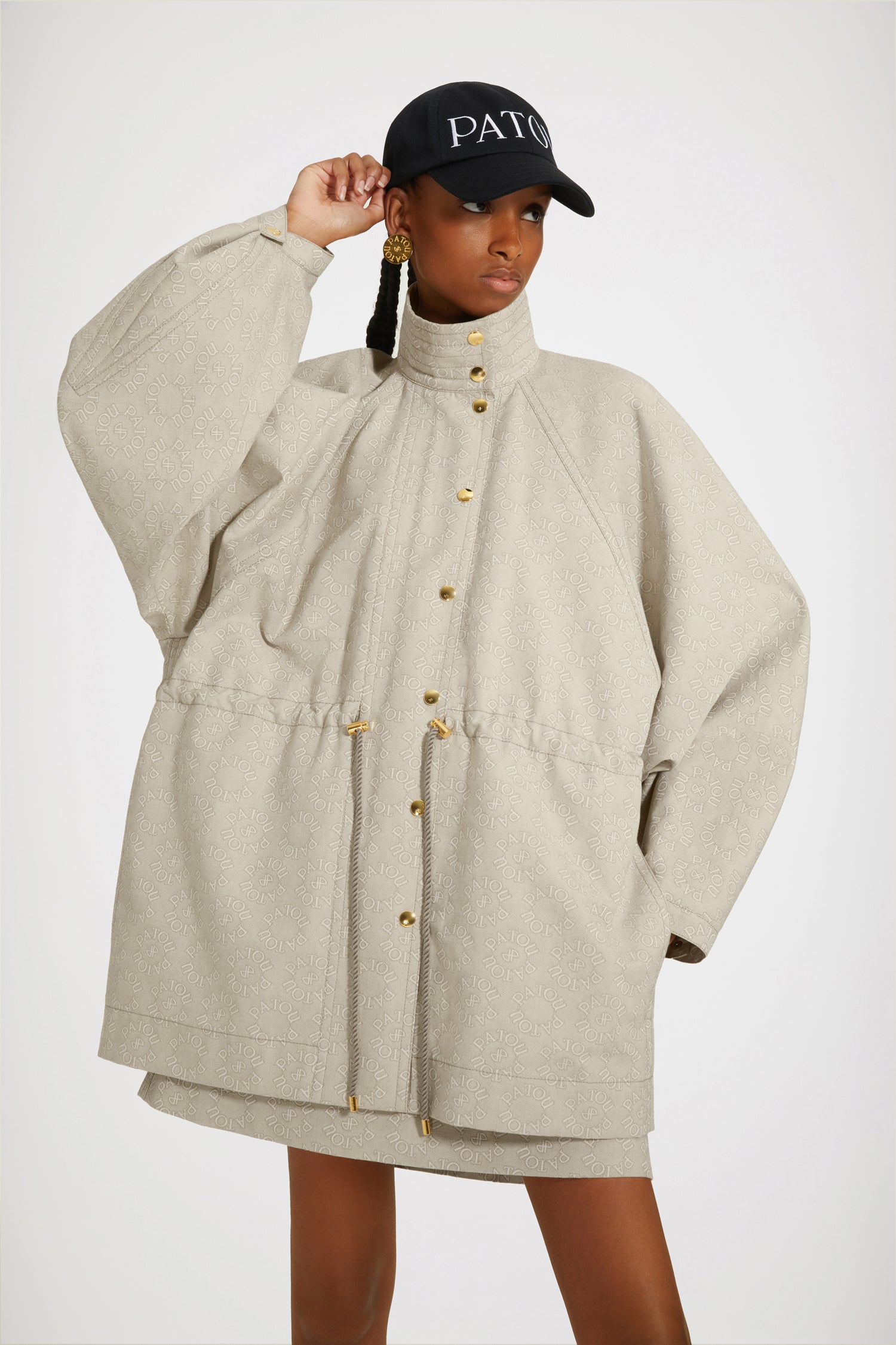 Patou Coats parka OU01801335100 jacquard medallion coton