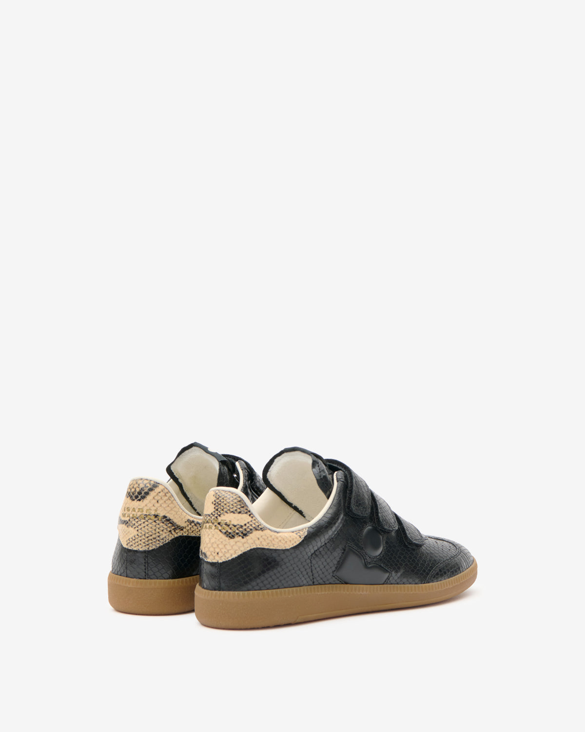 Isabel Marant Beth baskets cuir python noir sahara