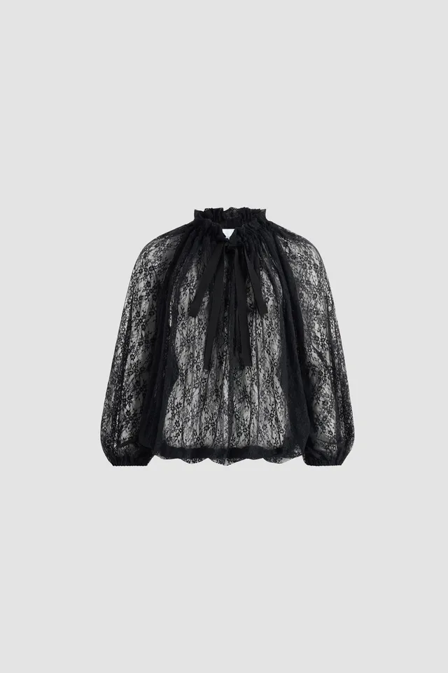 Patou Iconic JE174 top dentelle jersey noir