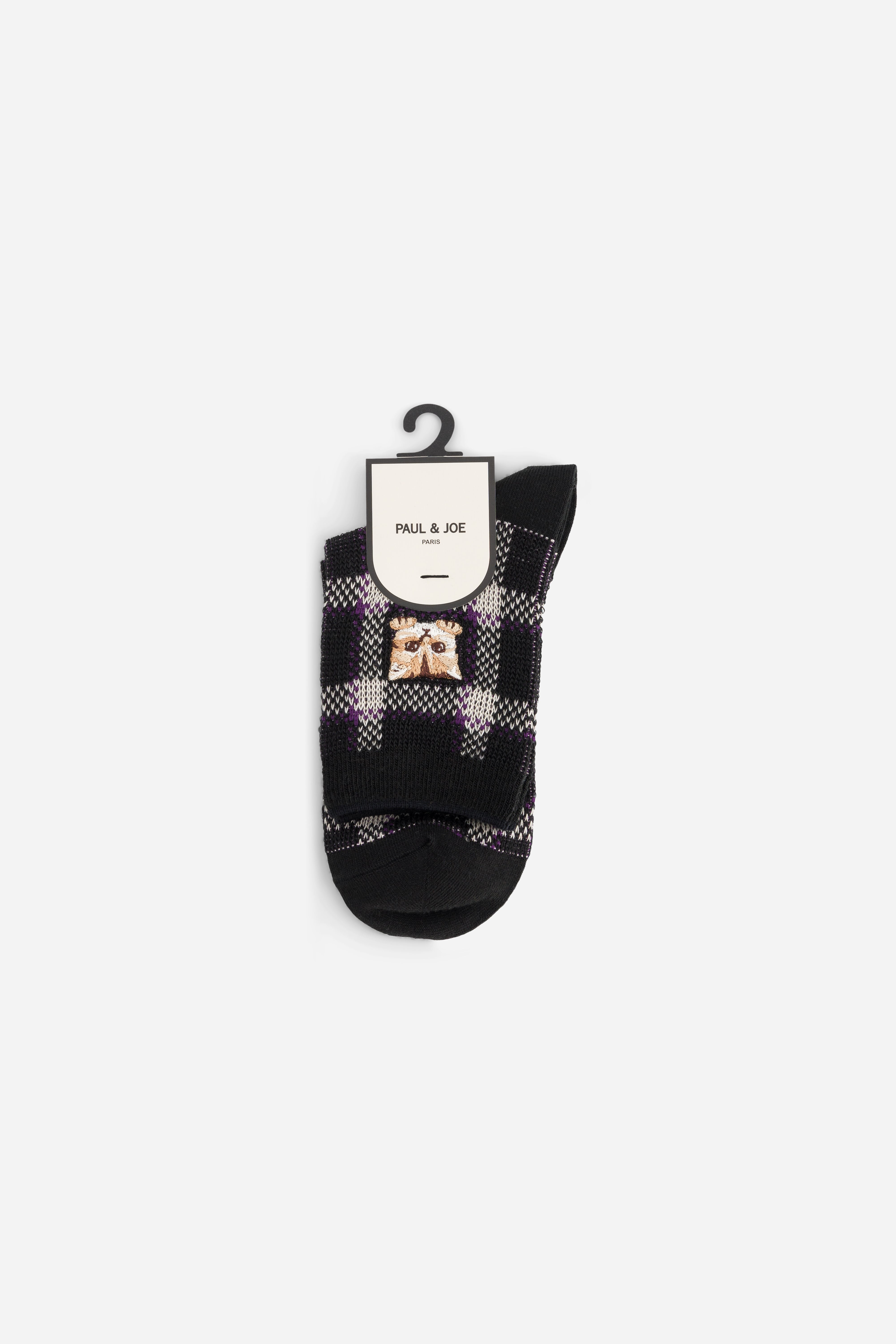 PAUL & JOE Nounette chaussettes basses Prince de Galles noires 36-39