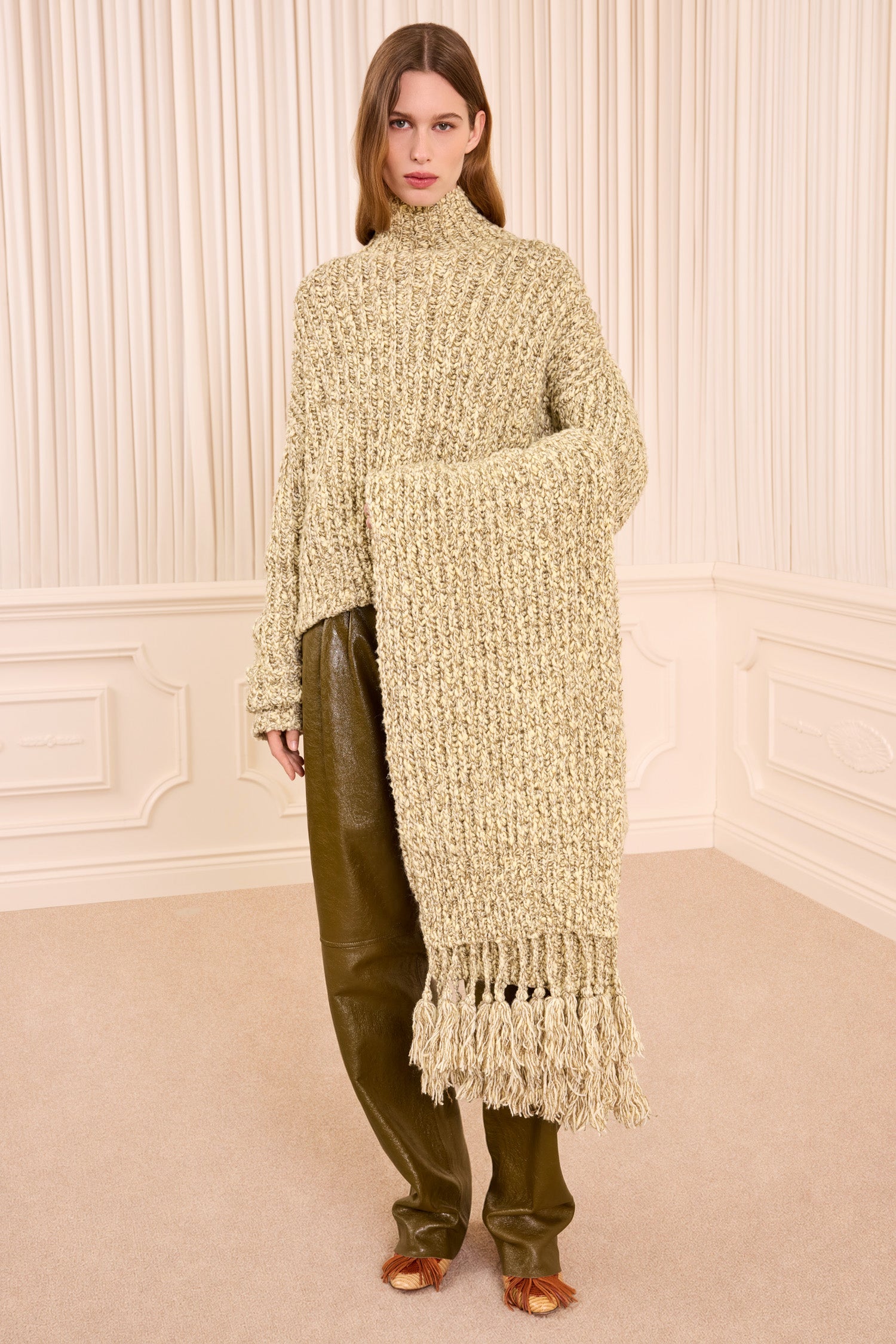 Ulla Johnson Maeve écharpe Alabaster laine à franges