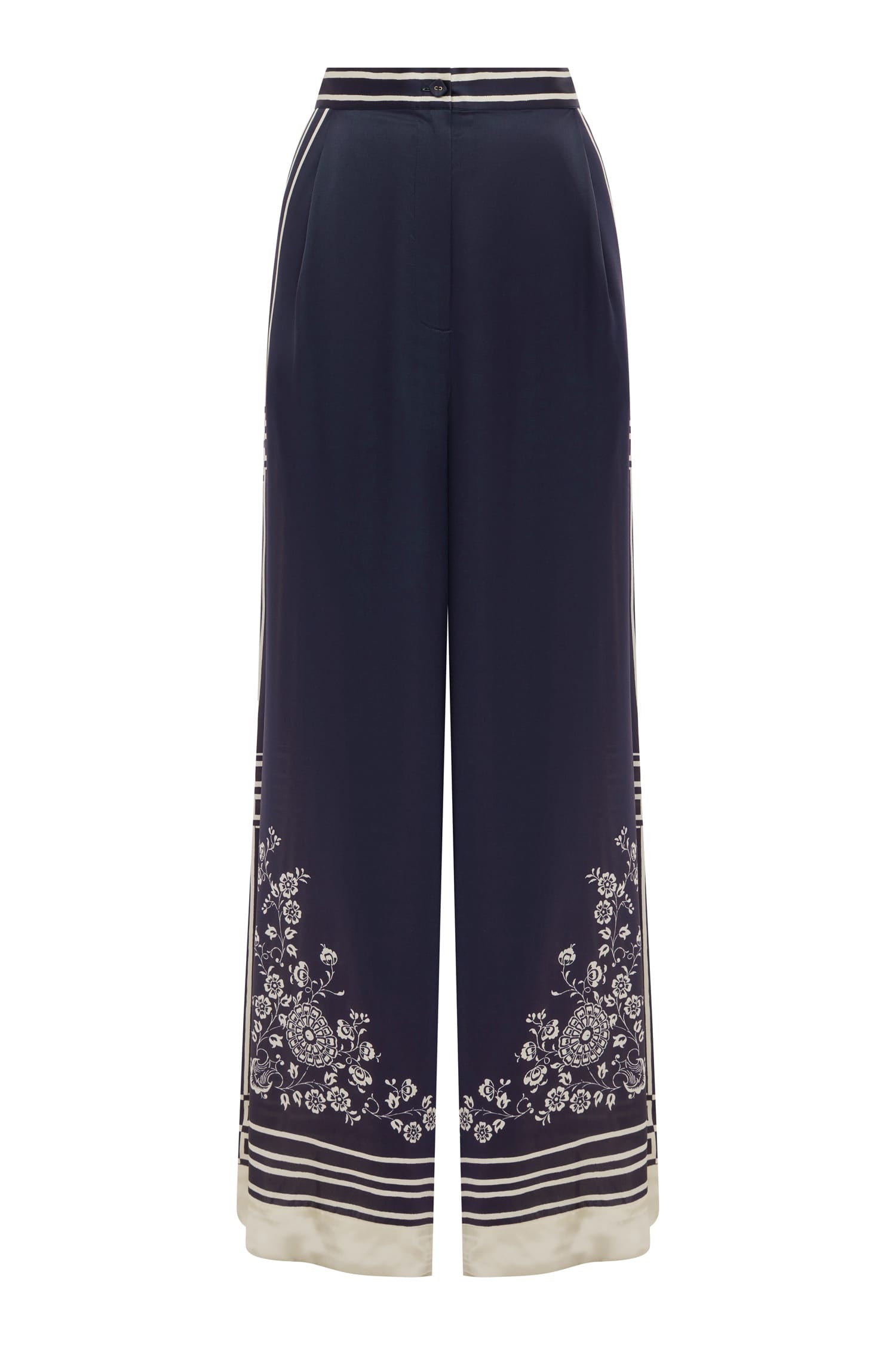 Alemaïs Banderra pantalon large soie imprimé floral
