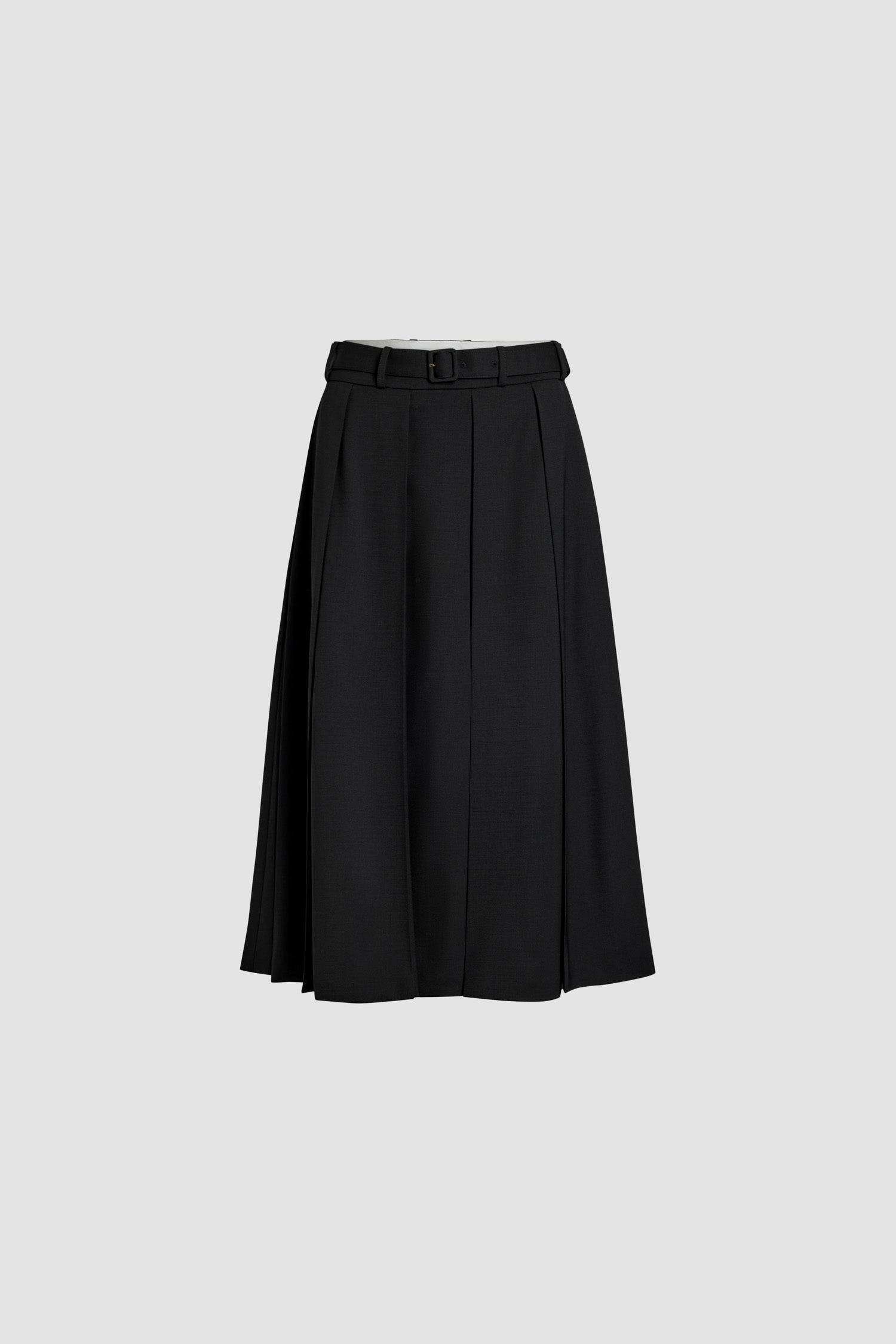 Patou H24SK0700103999B jupe midi plissee noire laine