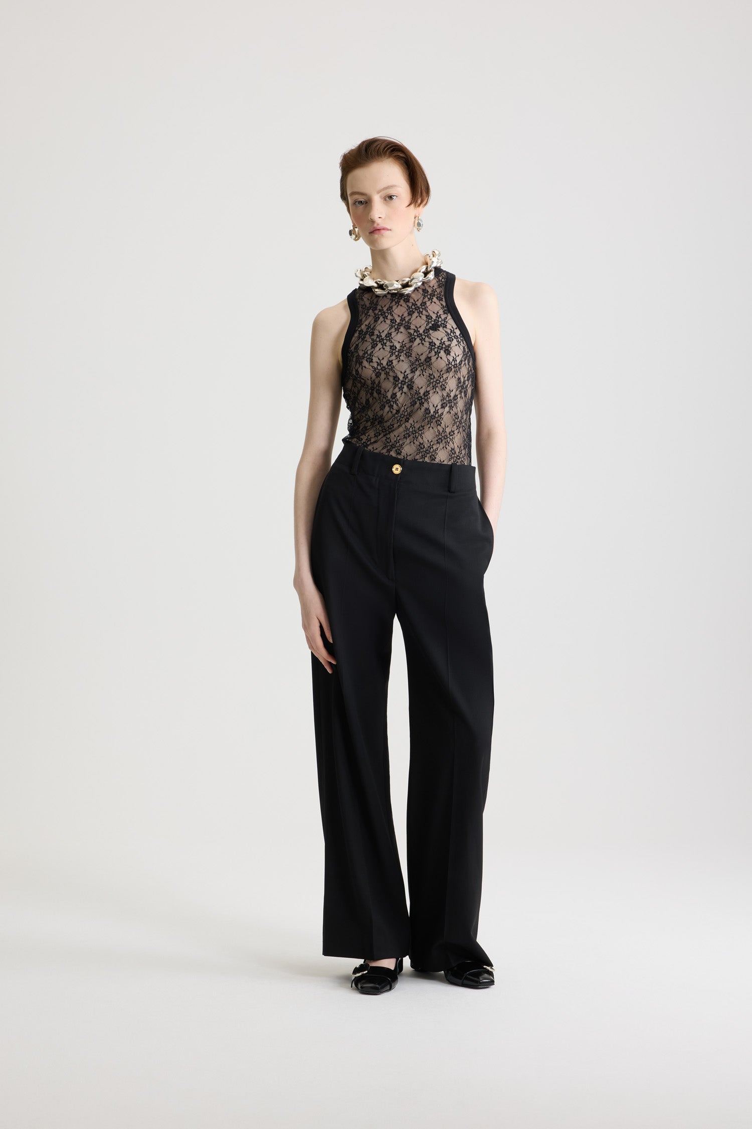 Patou JE175 débardeur dentelle noire XS-XL jersey