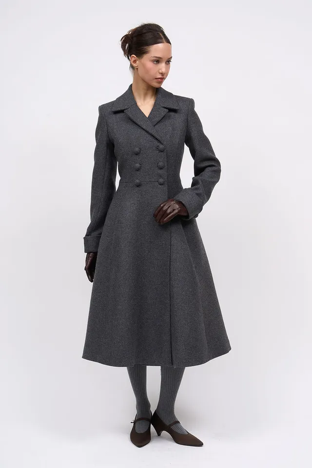 Paul & Joe Prince manteau cintré anthracite laine vierge