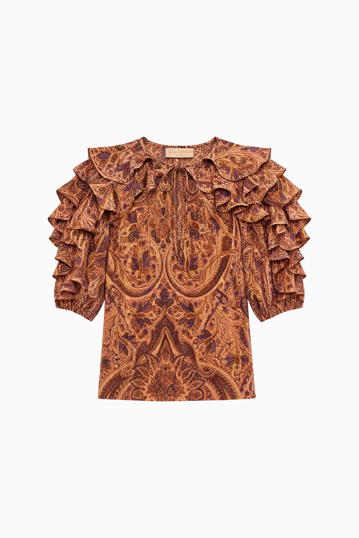 Ulla Johnson Josephine FA260222 top soie orange Rosette