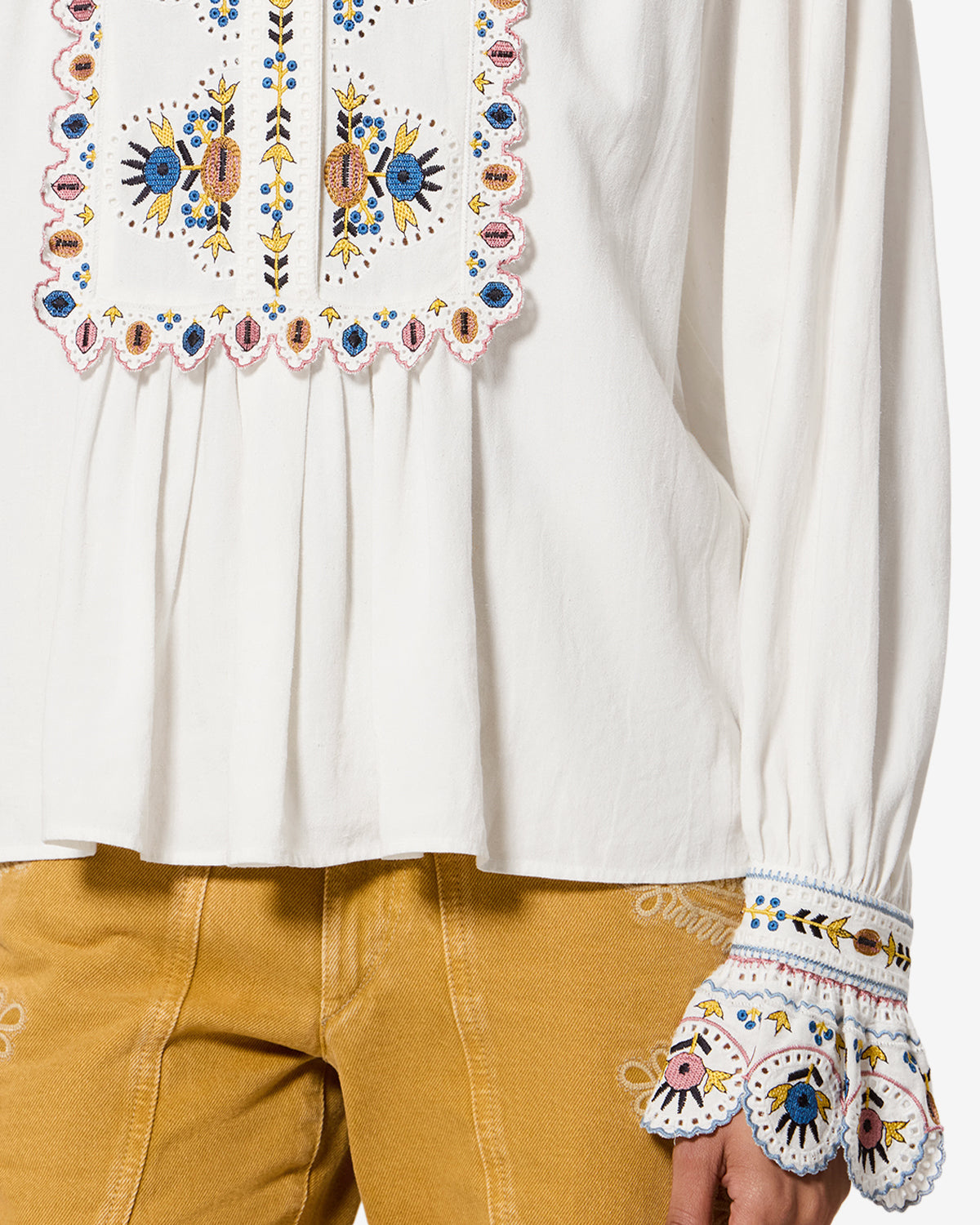 Isabel Marant Monique blouse écru lin broderie