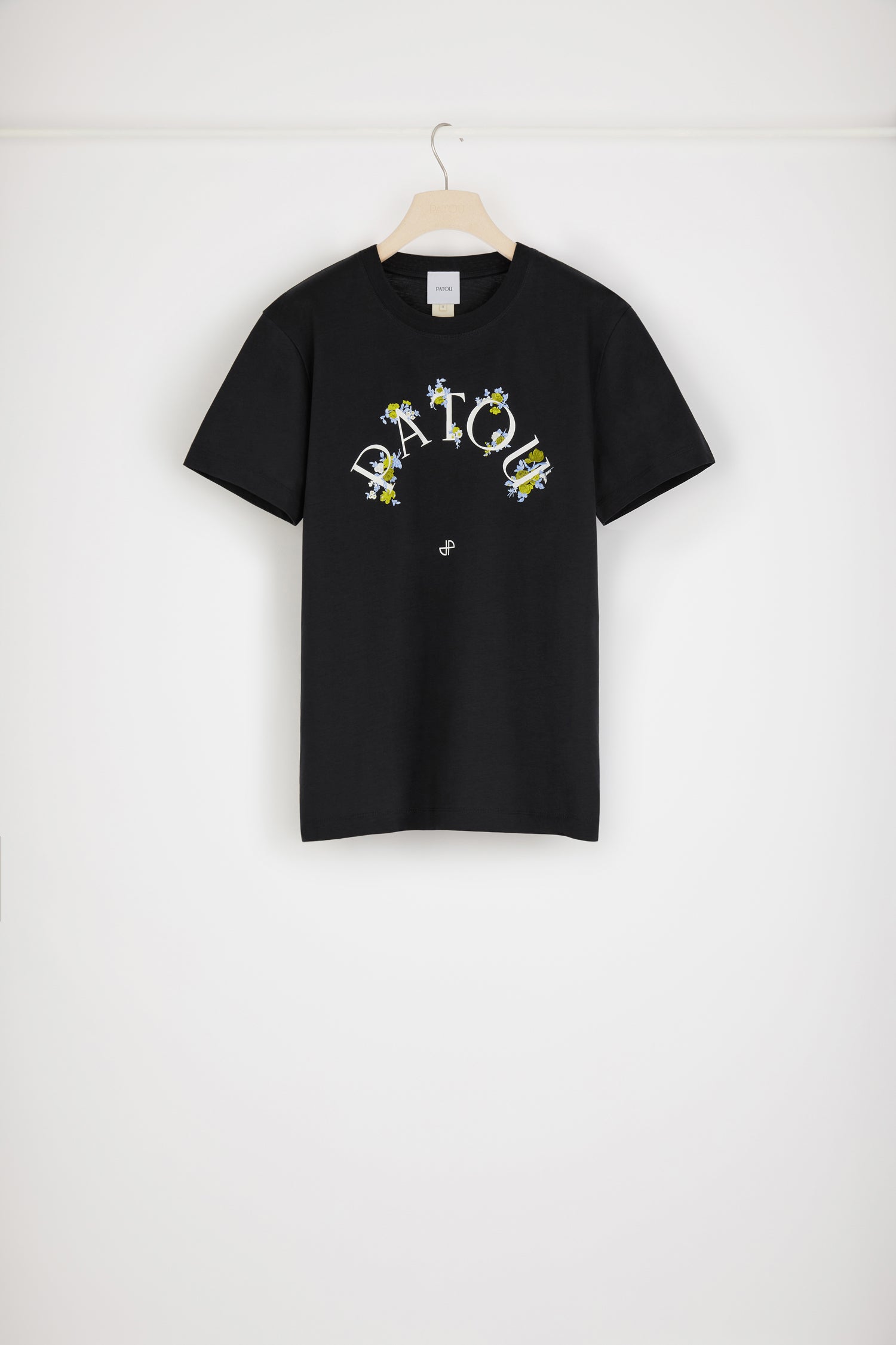 Patou H22JE0499999999B t-shirt coton noir logo floral